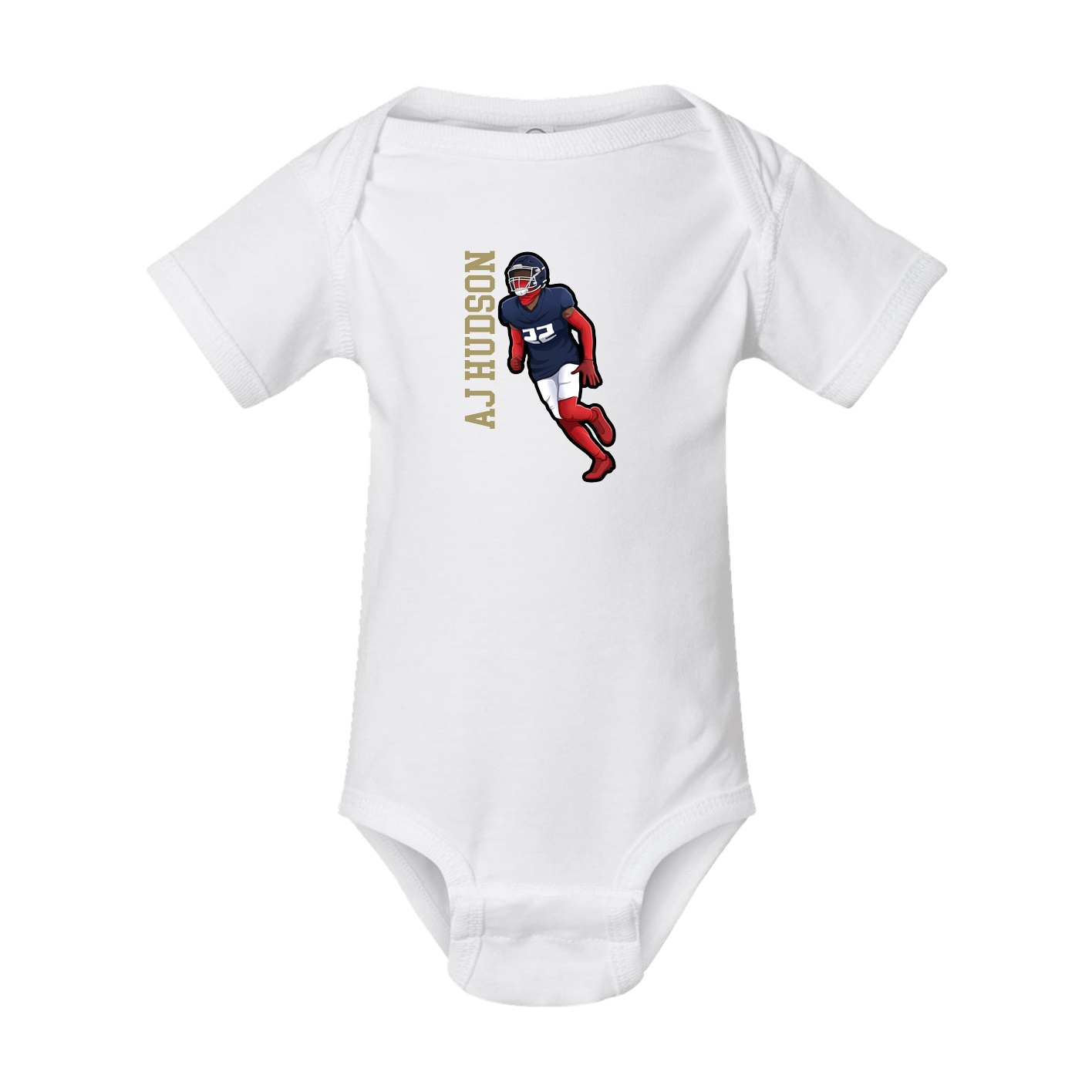 Baby Onesie — Name Vertical in White