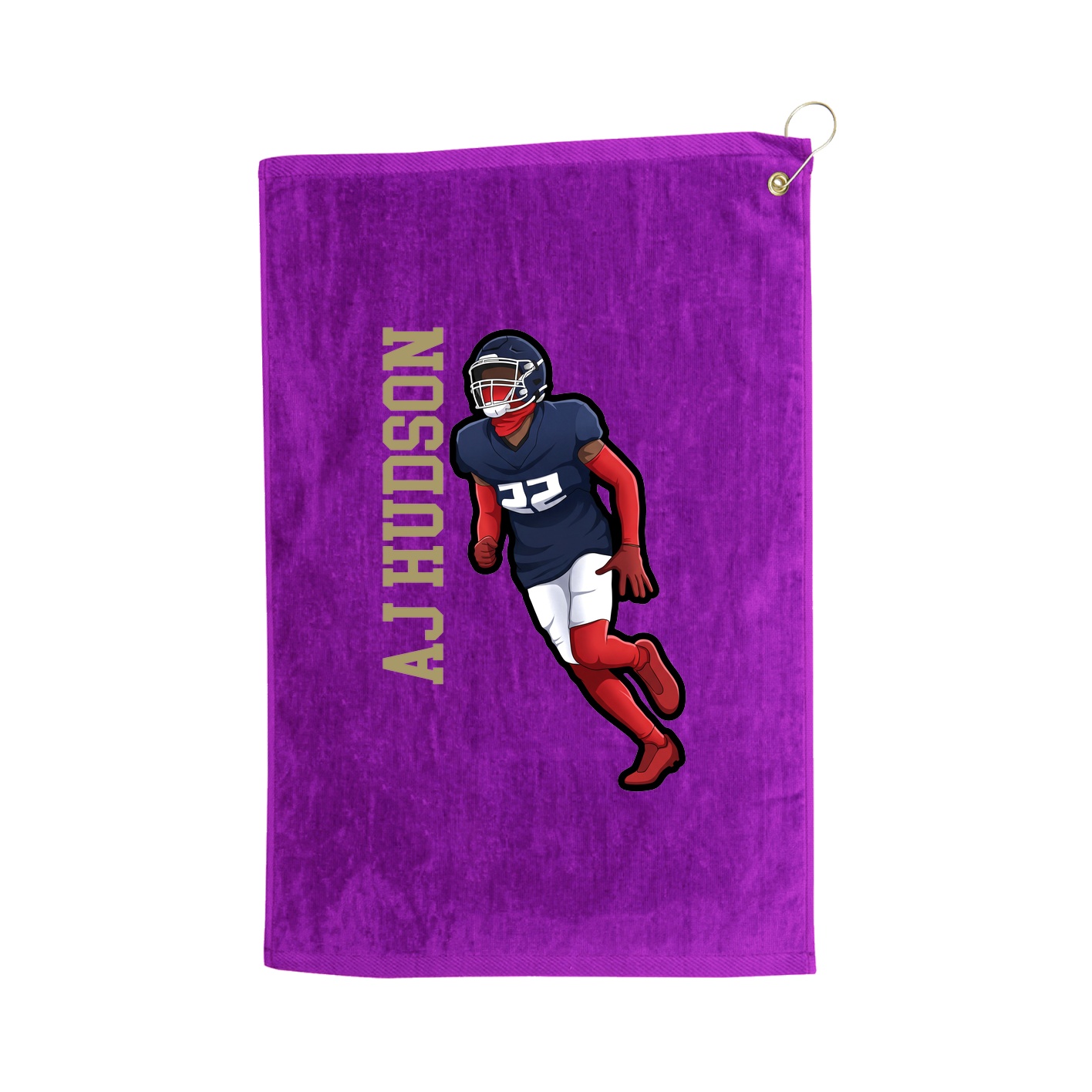 Golf Towel — Name Vertical in Purple