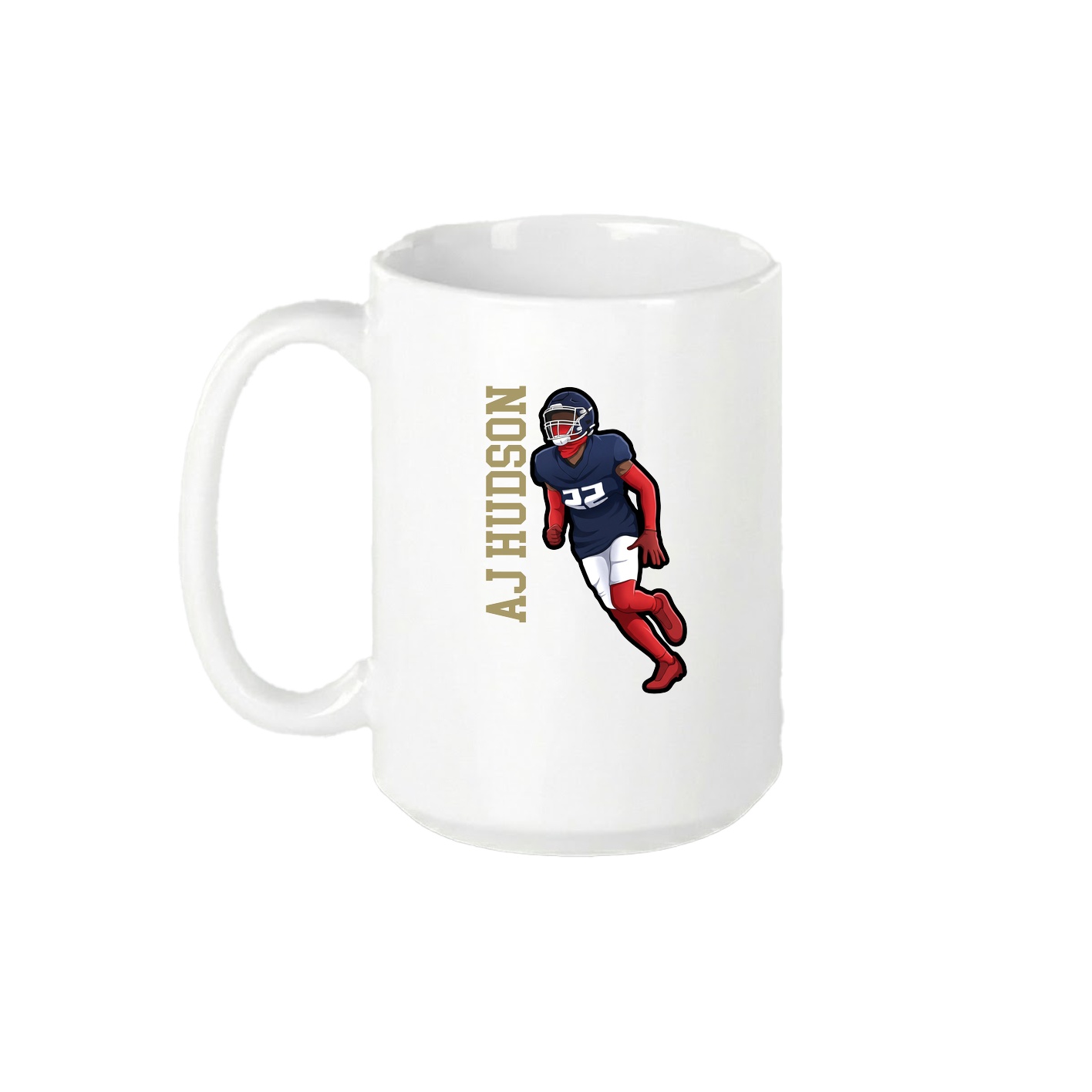 15oz Coffee Mug — Name Vertical in White