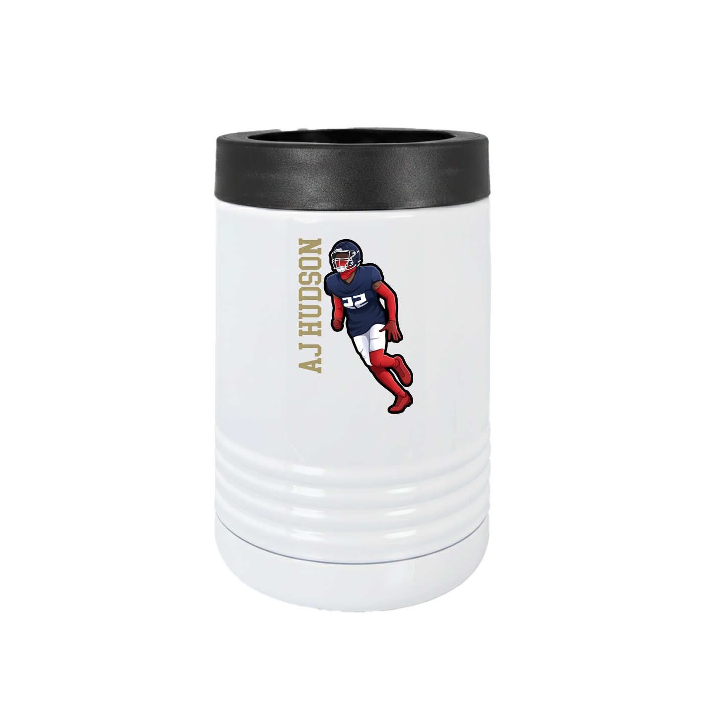 Beverage Holder — Name Vertical in White