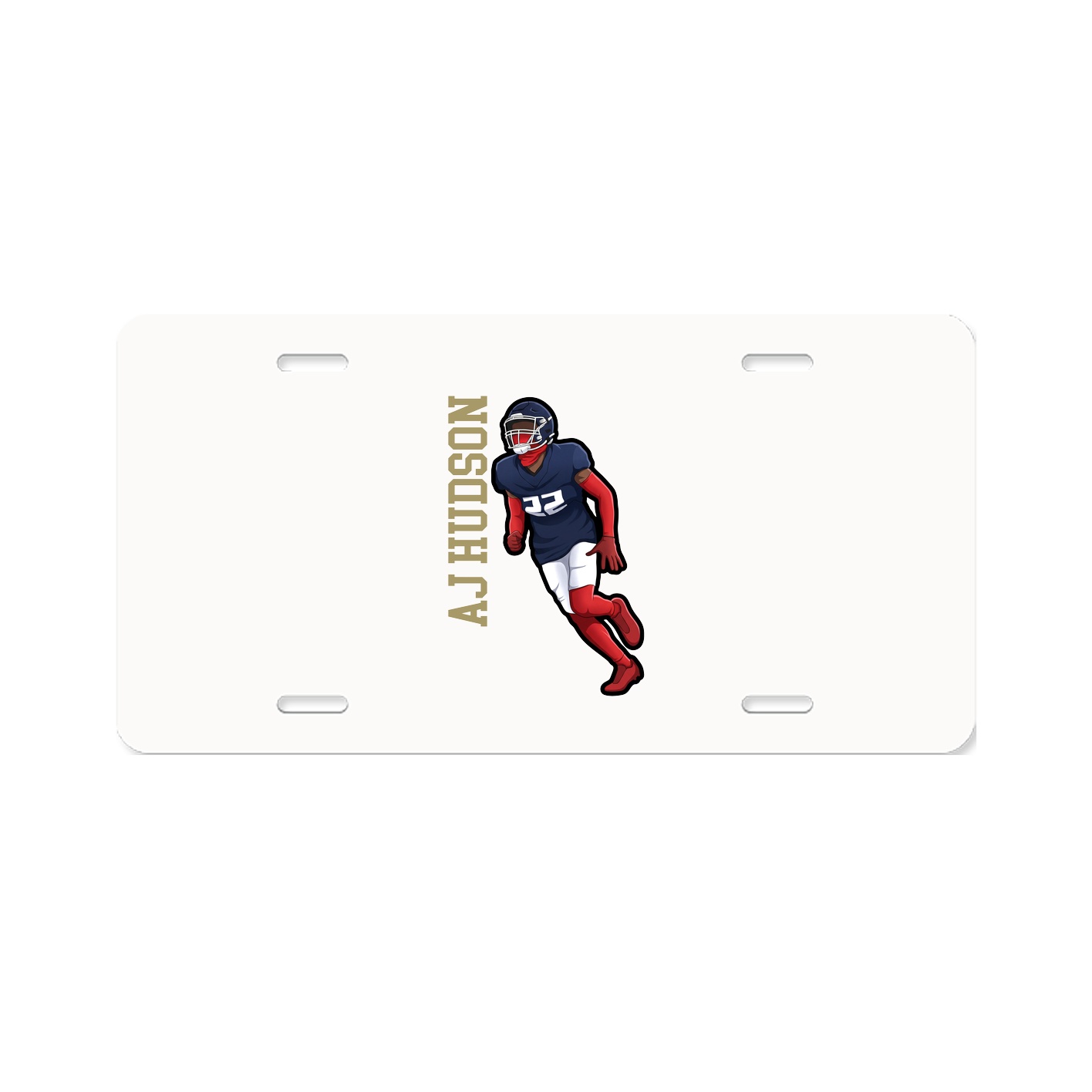 License Plate — Name Vertical in Classic