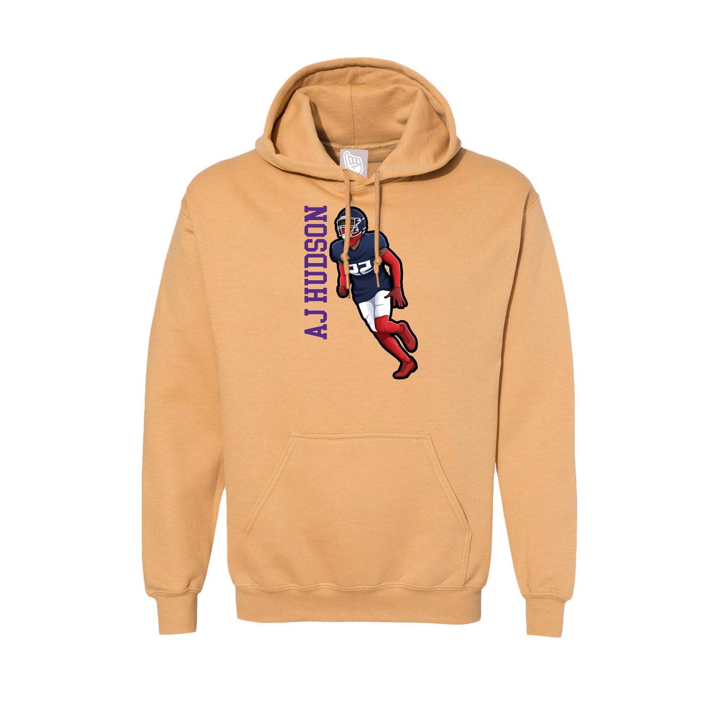 Hoodie — Name Vertical in Vegas Gold