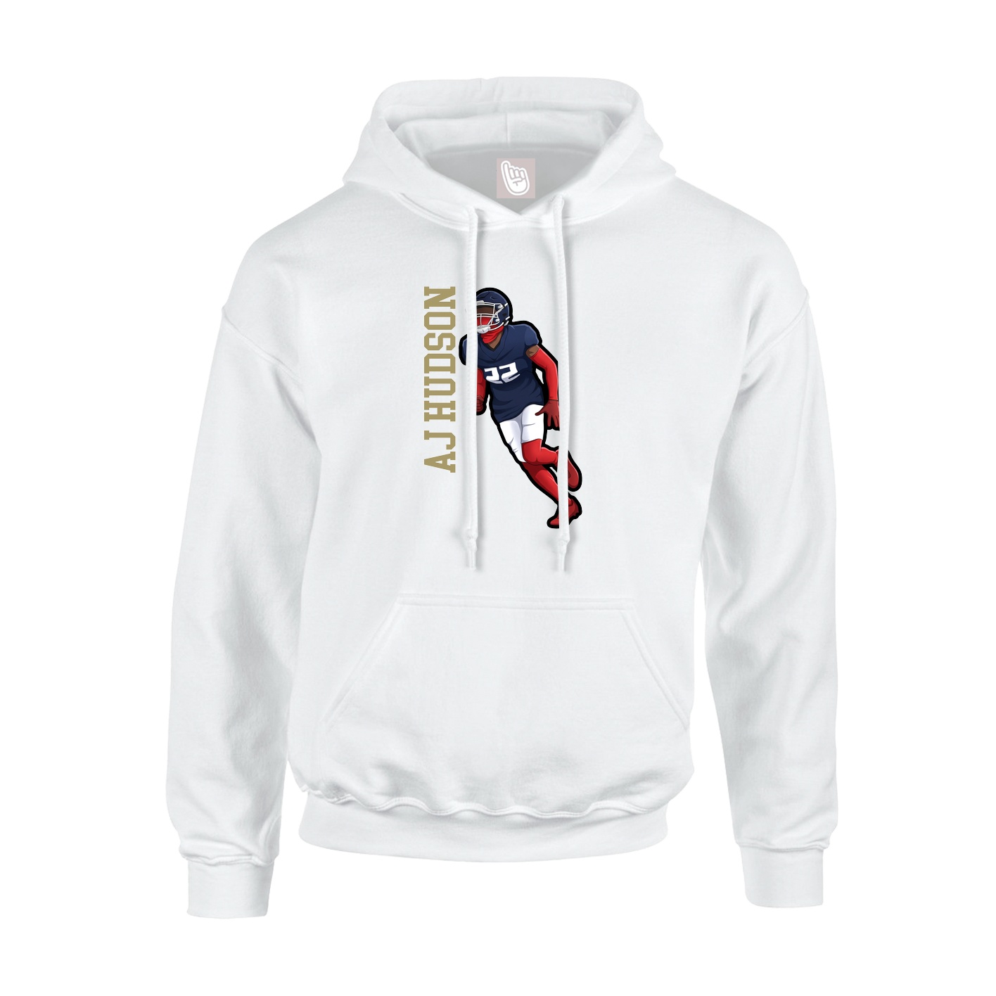 Youth Hoodie — Name Vertical in White