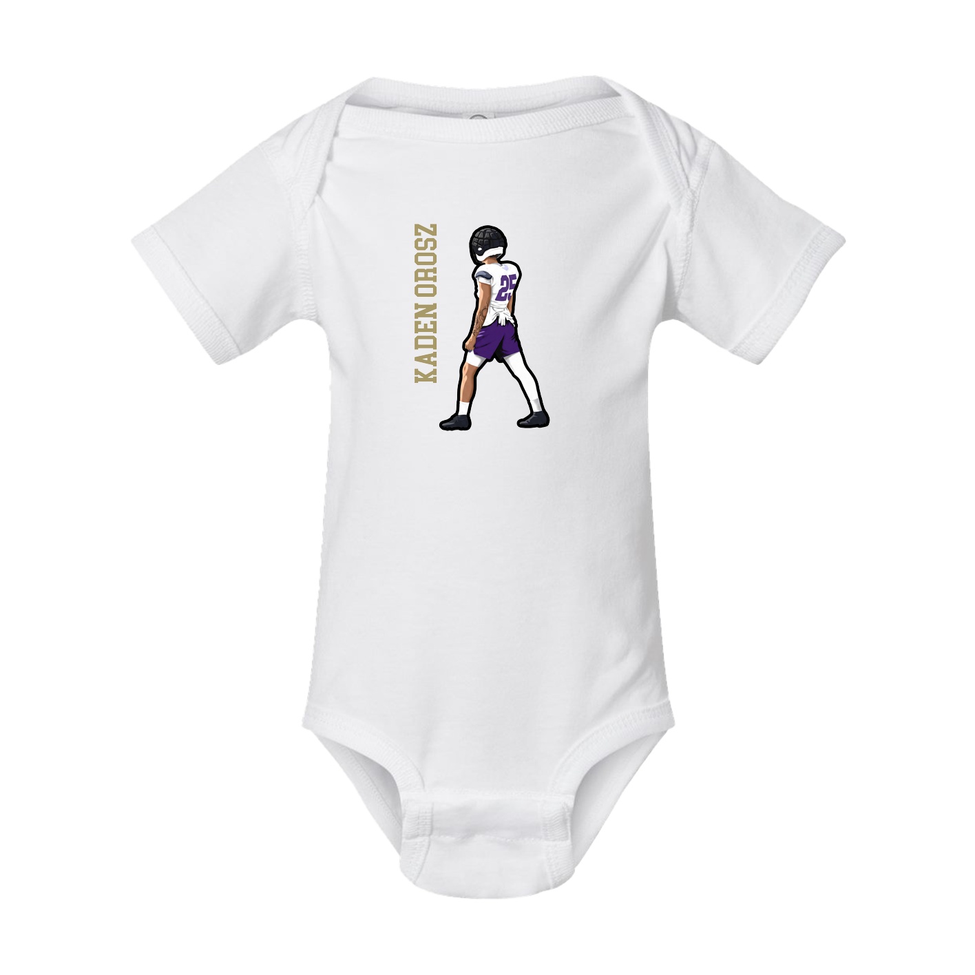 Baby Onesie — Name Vertical in White