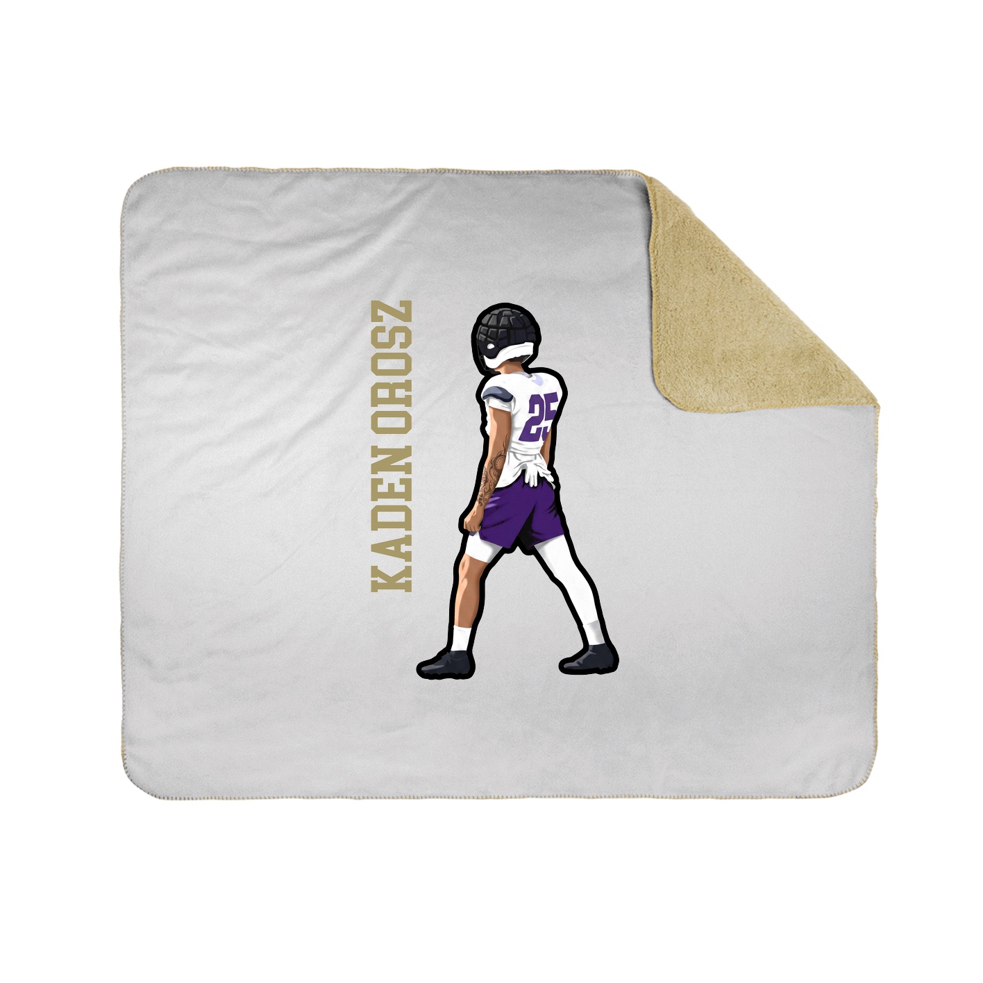 Throw Blanket — Name Vertical in White