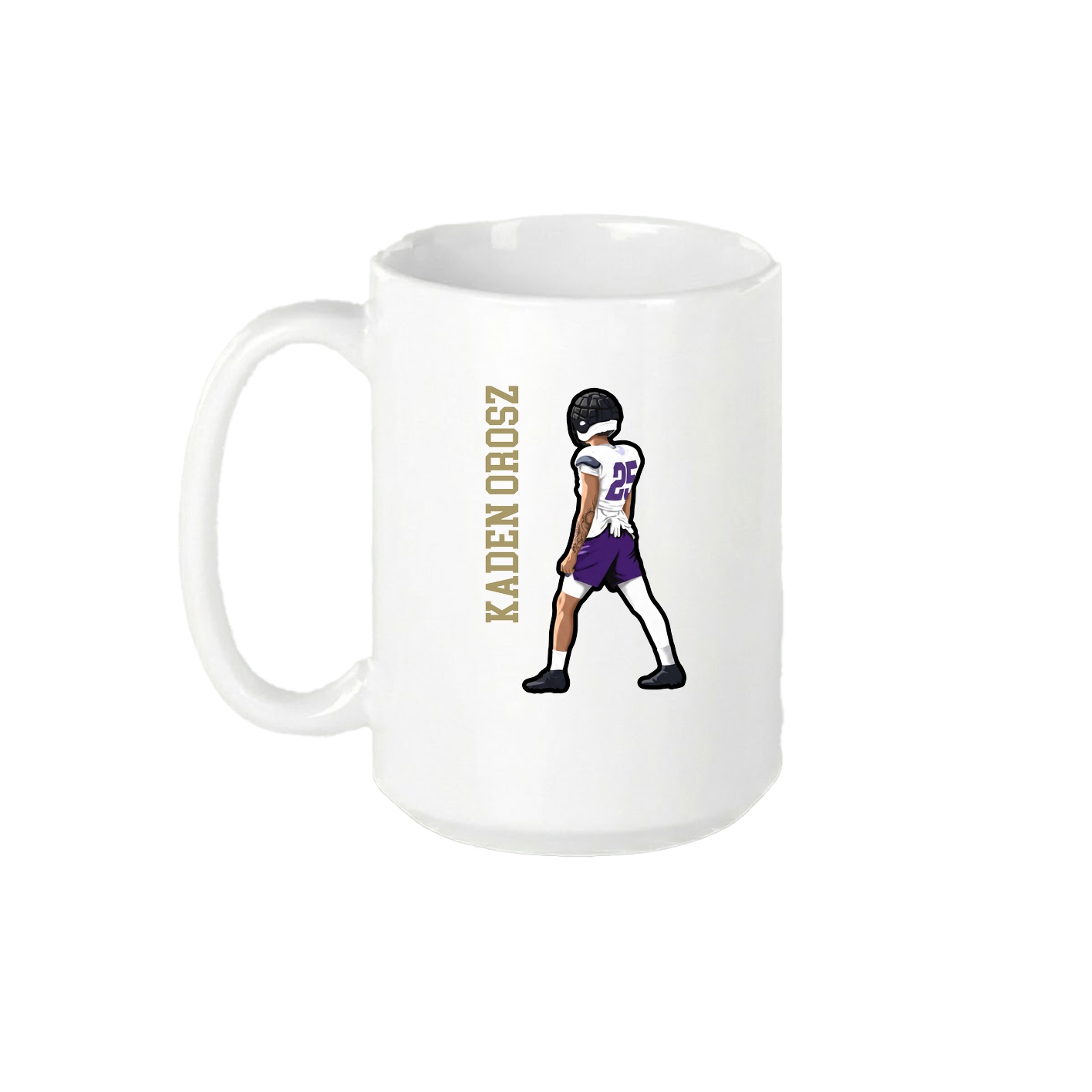 15oz Coffee Mug — Name Vertical in White