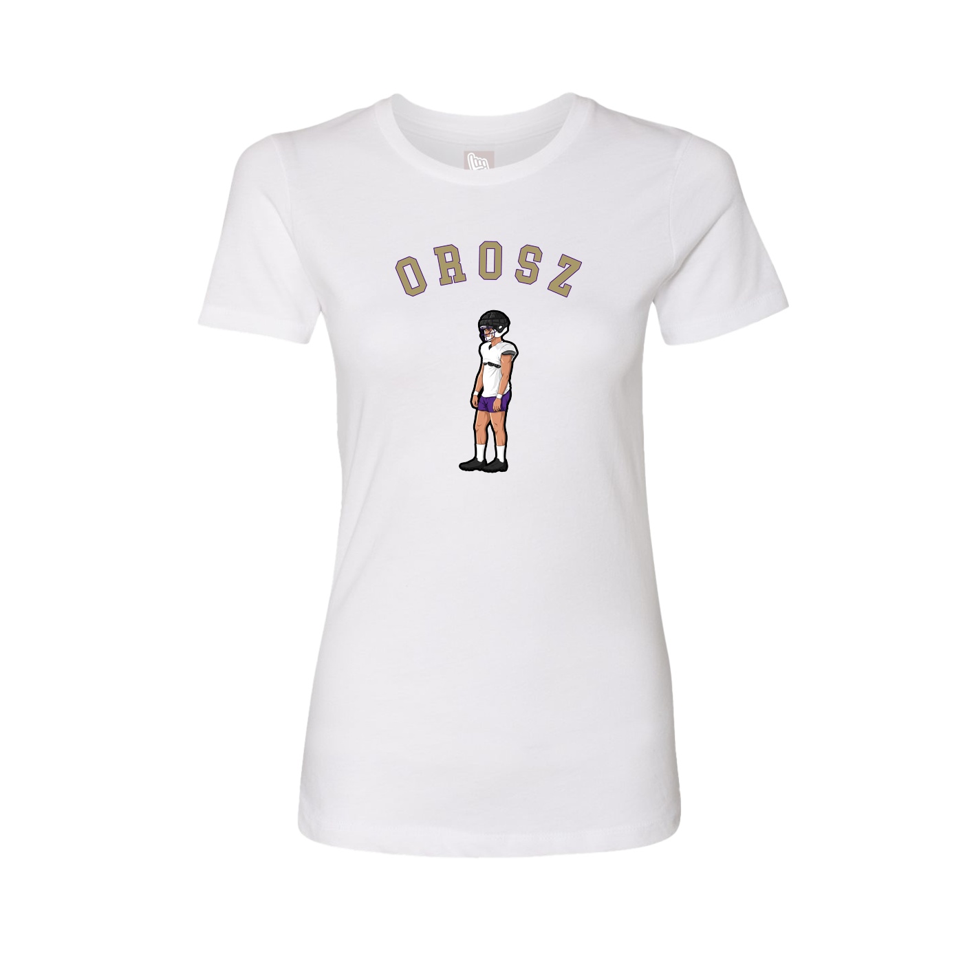 Fitted Women's Tee — Shirsey Arch in White