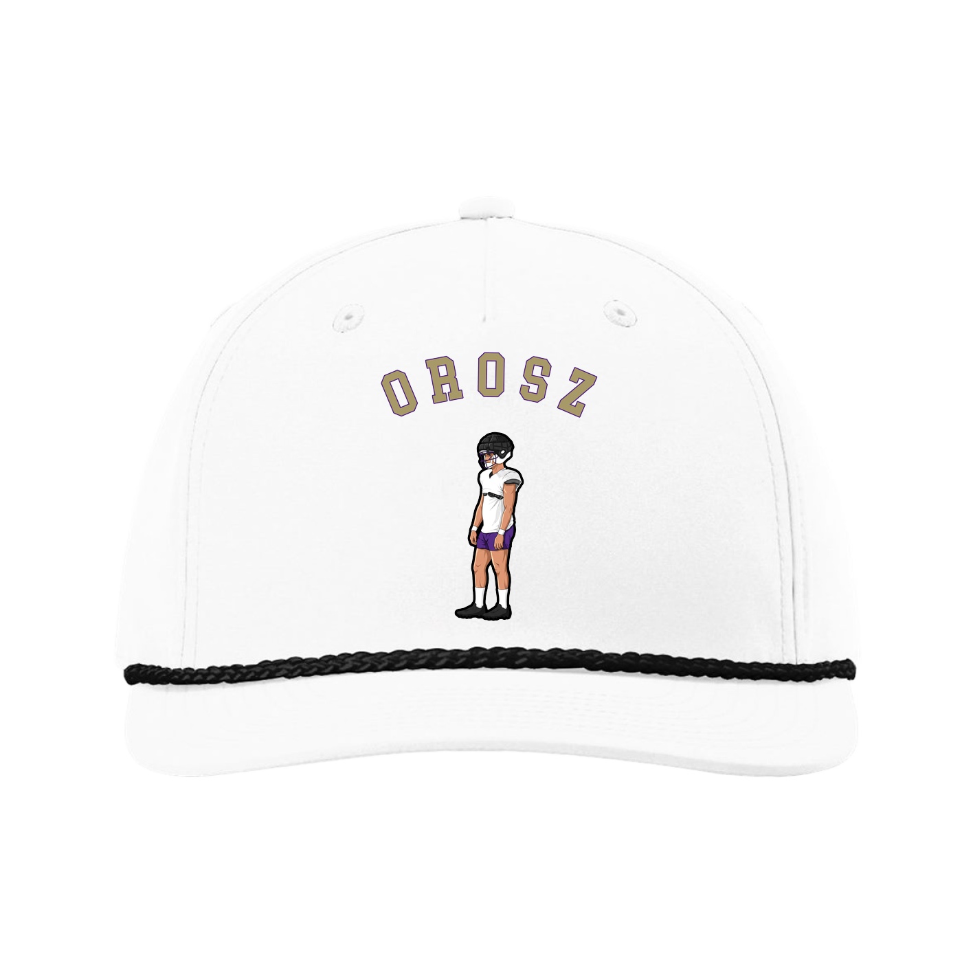 Five-Panel Classic Rope Cap — Shirsey Arch in White