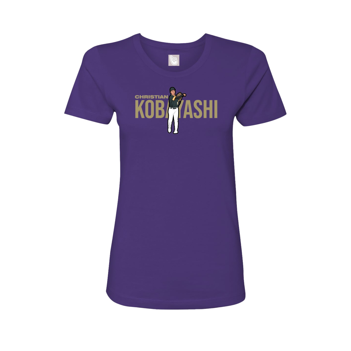Fitted Women's Tee — Player Name in Purple