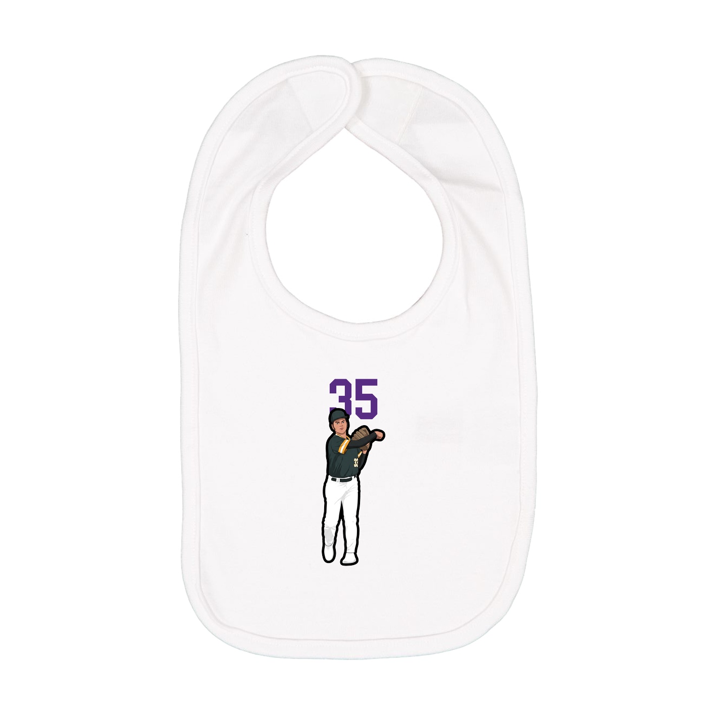 Infant Bib — Number Top in White