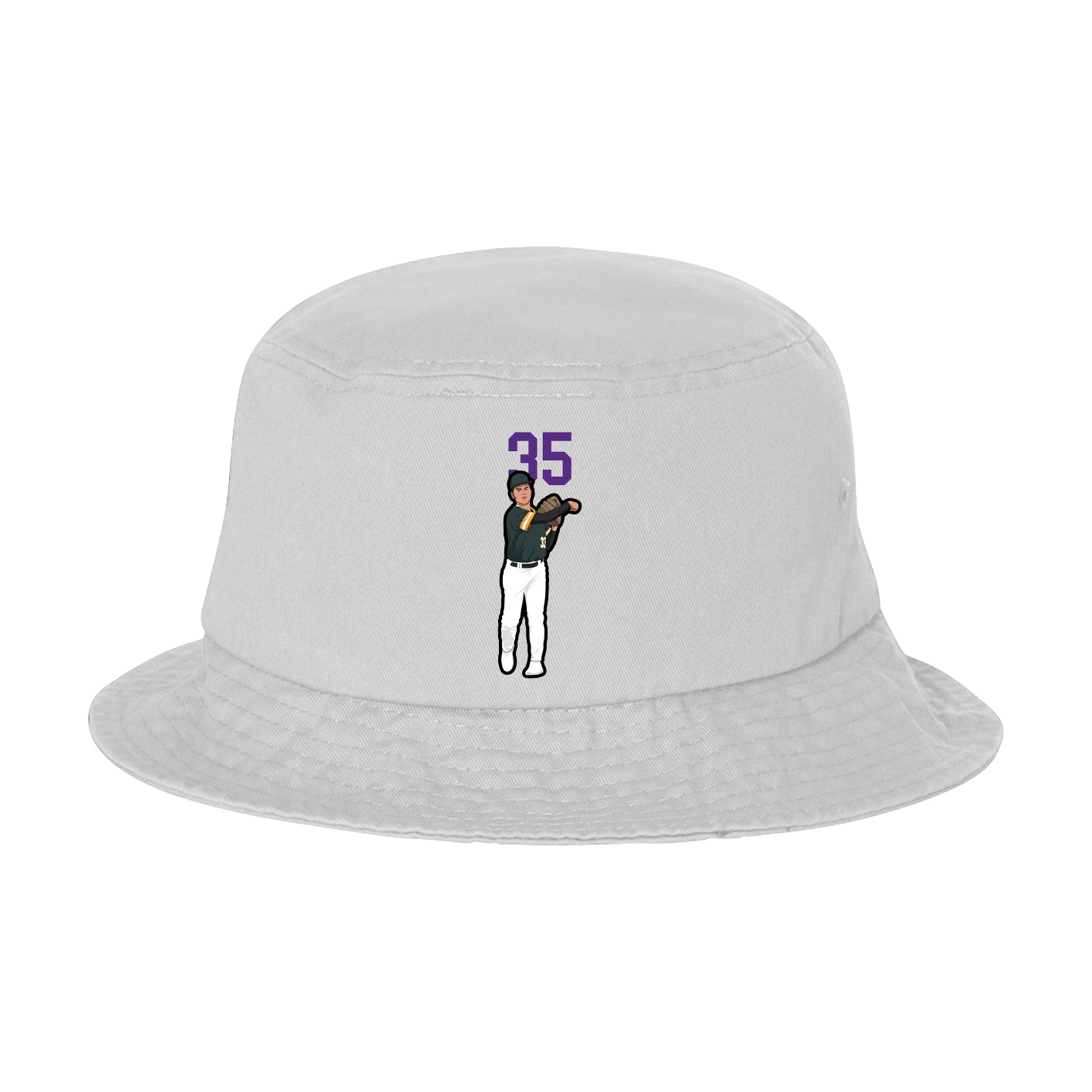 Bucket Cap — Number Top in White