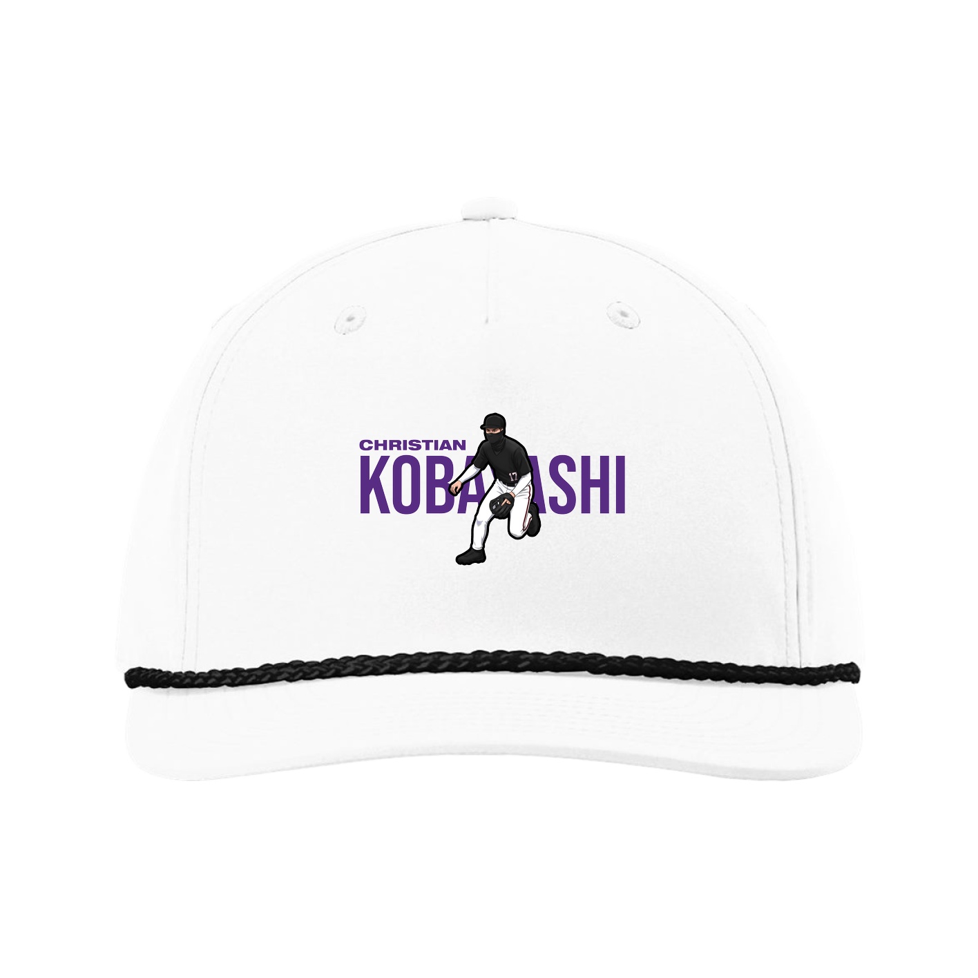 Five-Panel Classic Rope Cap — Player Name in White