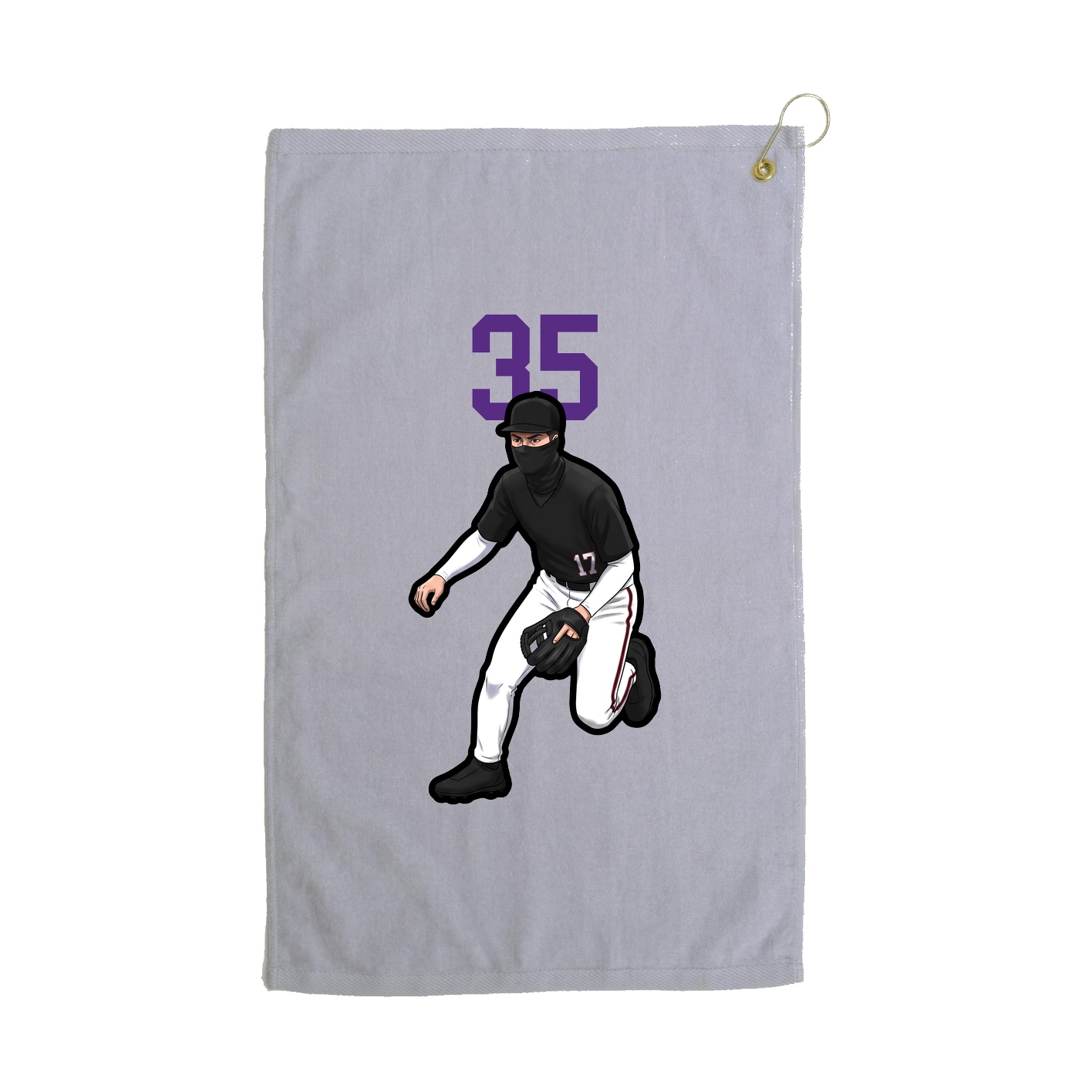 Golf Towel — Number Top in Grey