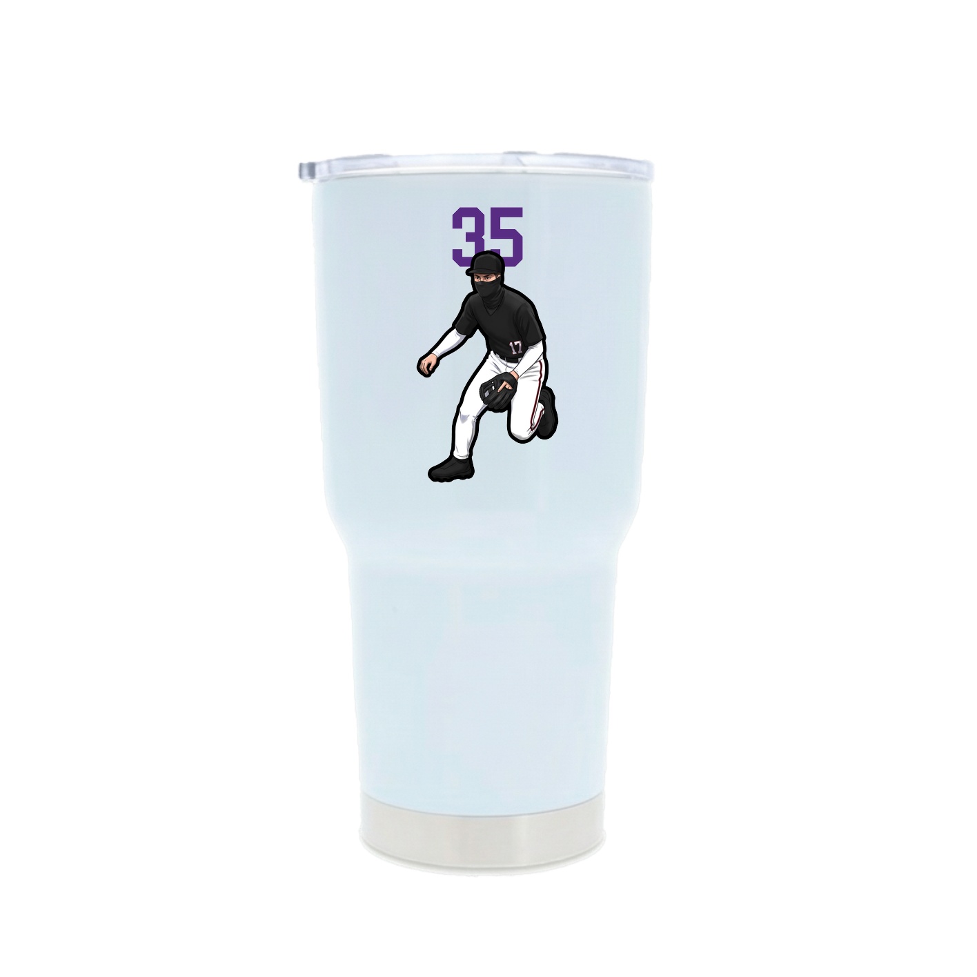 30oz Stainless Steel Tumbler — Number Top in White