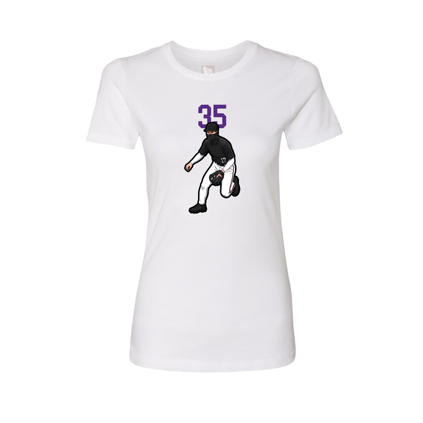Fitted Women's Tee — Number Top in White
