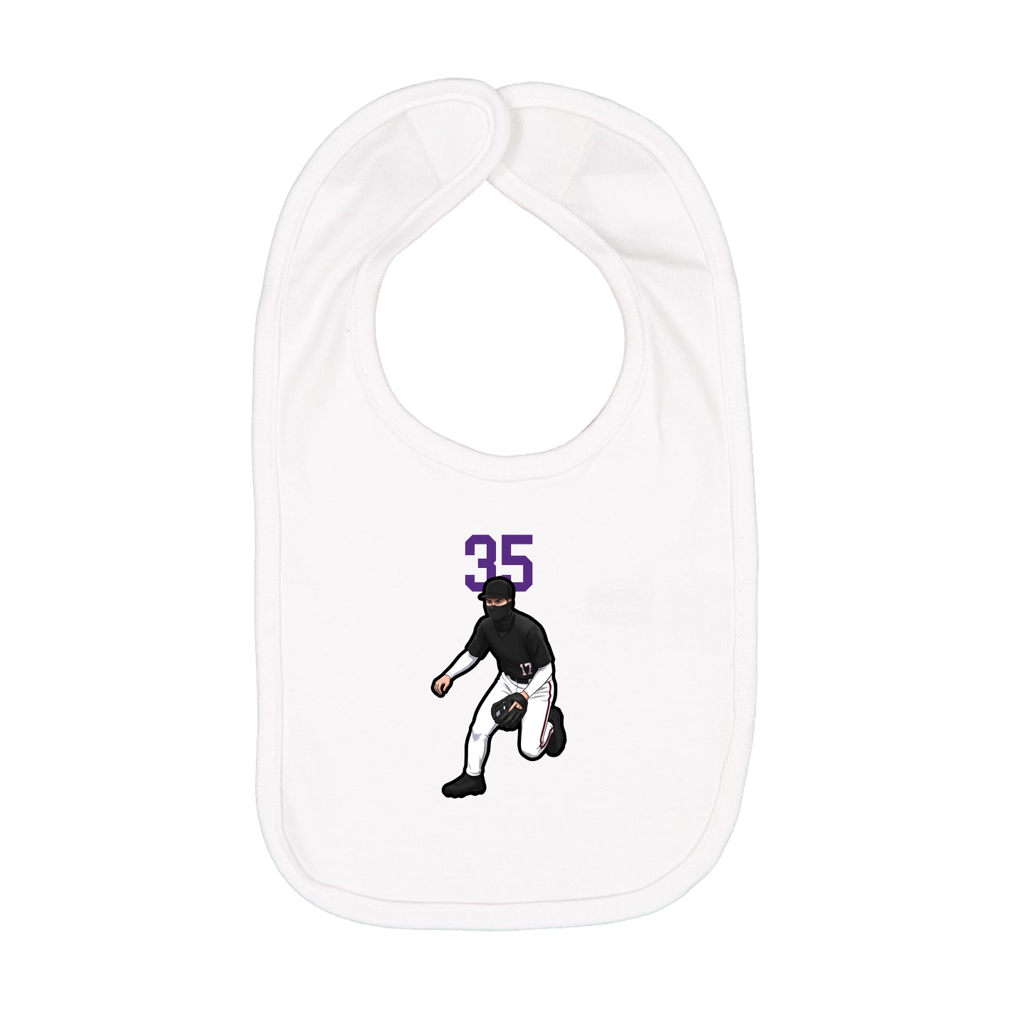 Infant Bib — Number Top in White