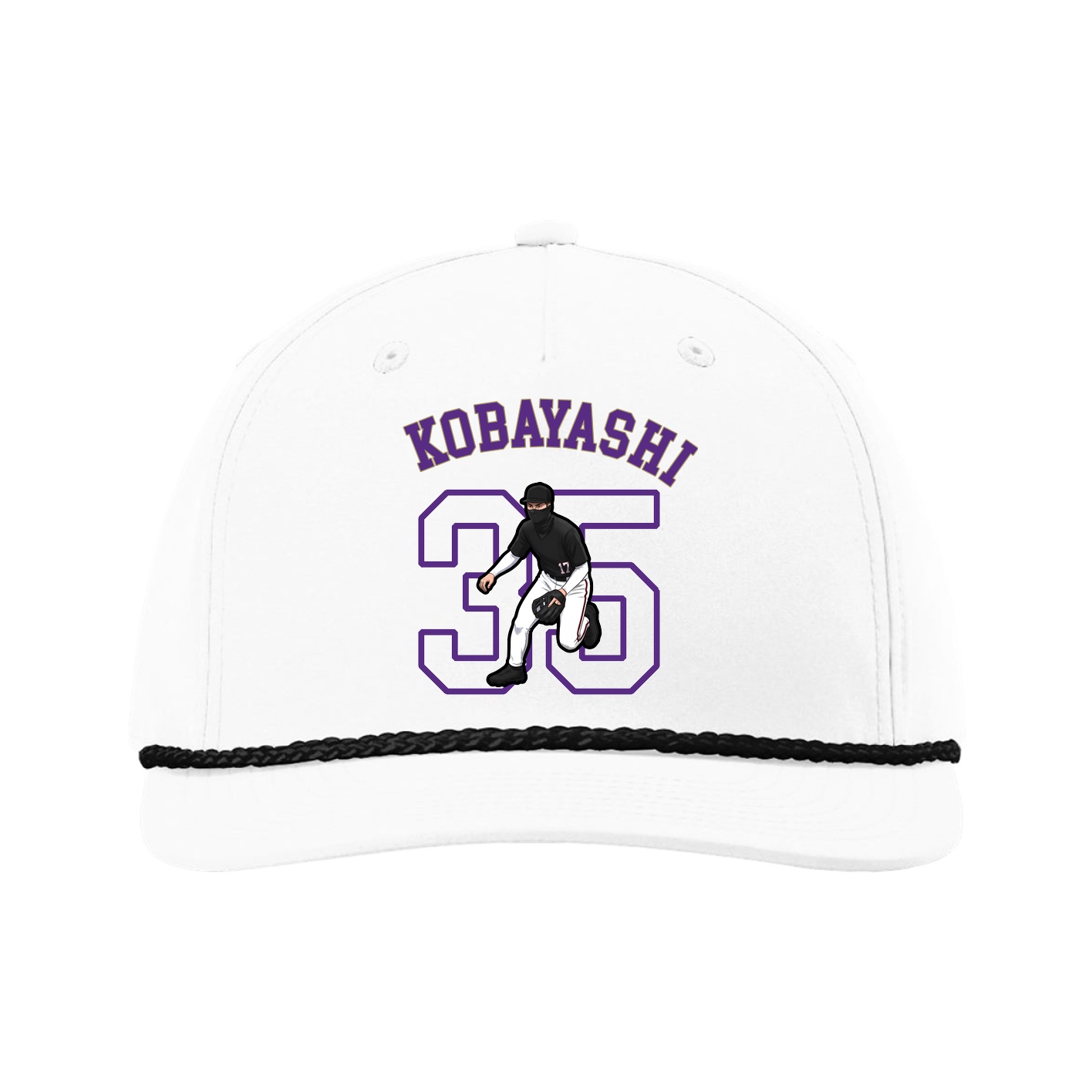 Five-Panel Classic Rope Cap — Shirsey Arch in White