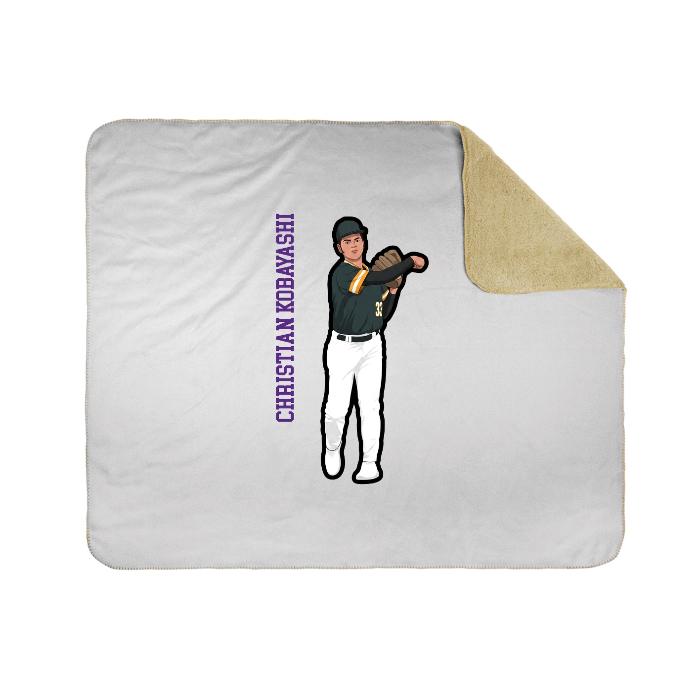 Throw Blanket — Name Vertical in White