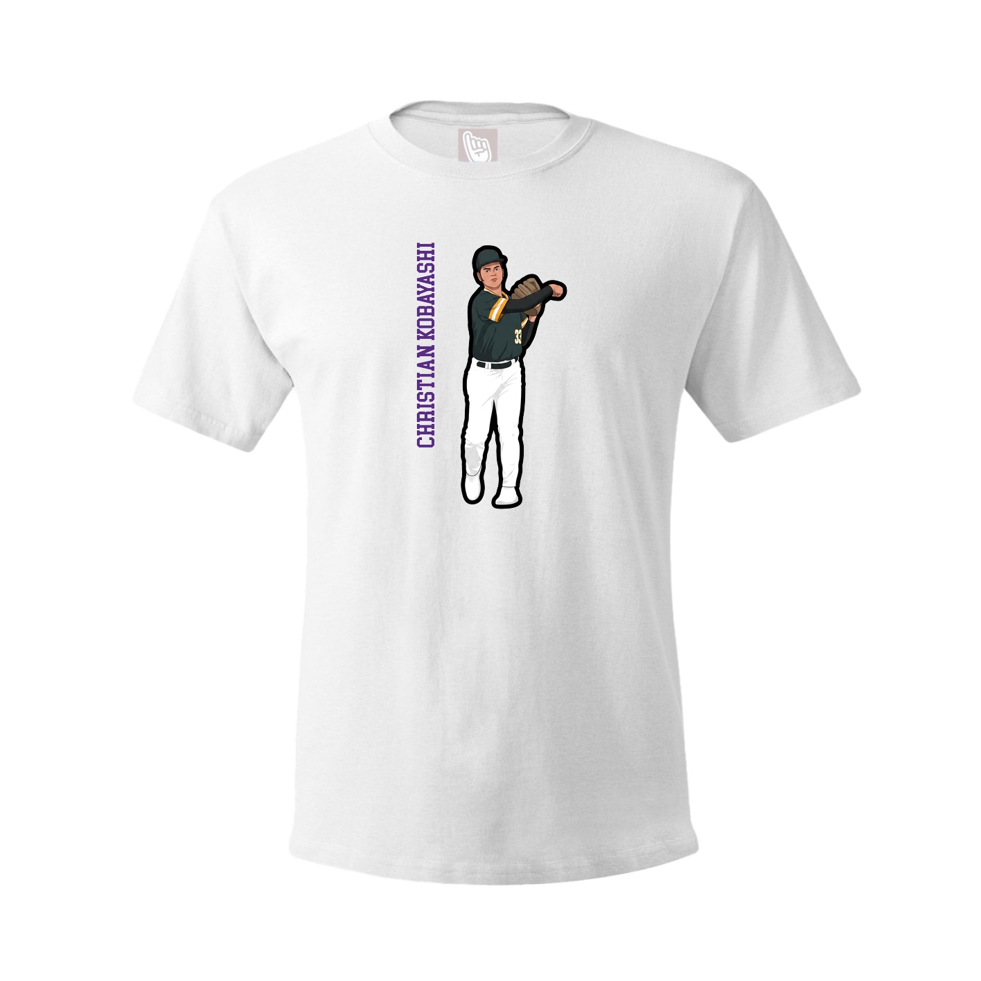 Tee — Name Vertical in White