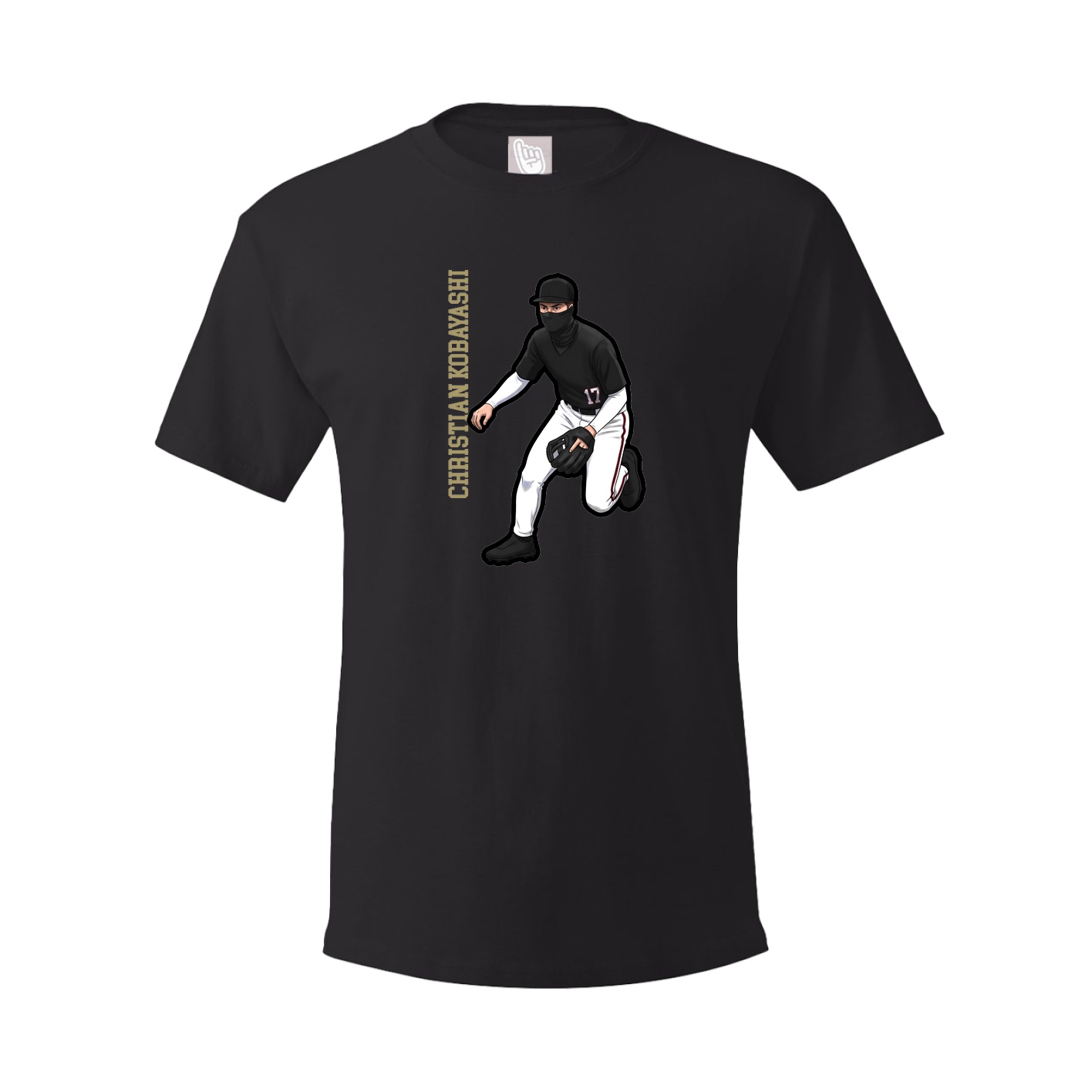 Youth Tee — Name Vertical in Black