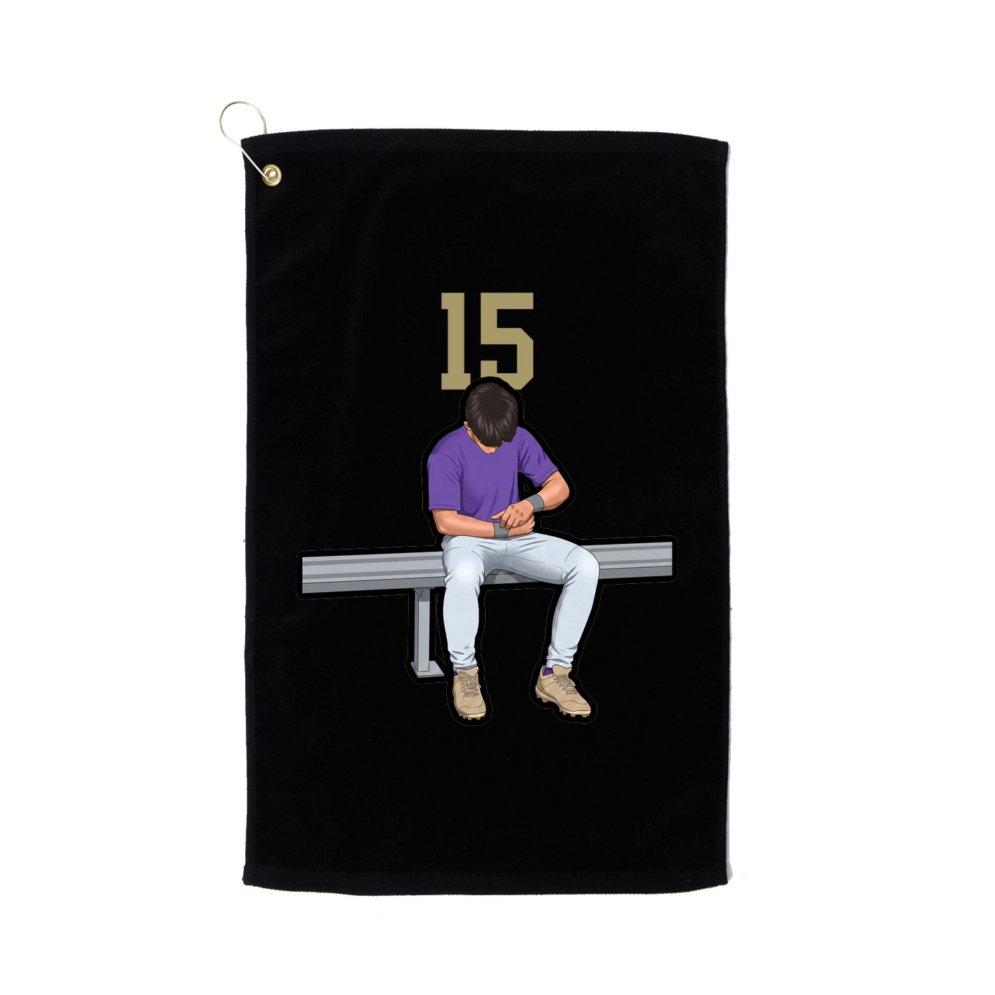Golf Towel — Number Top in Black