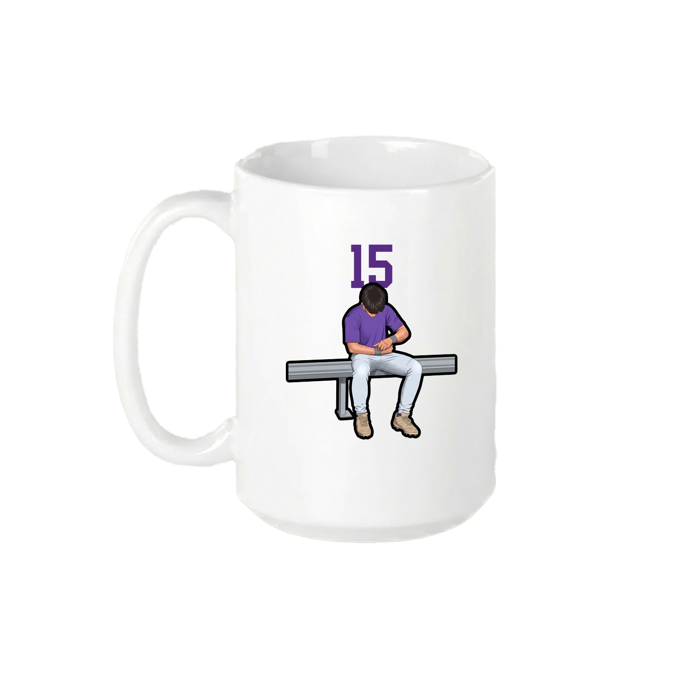 15oz Coffee Mug — Number Top in White