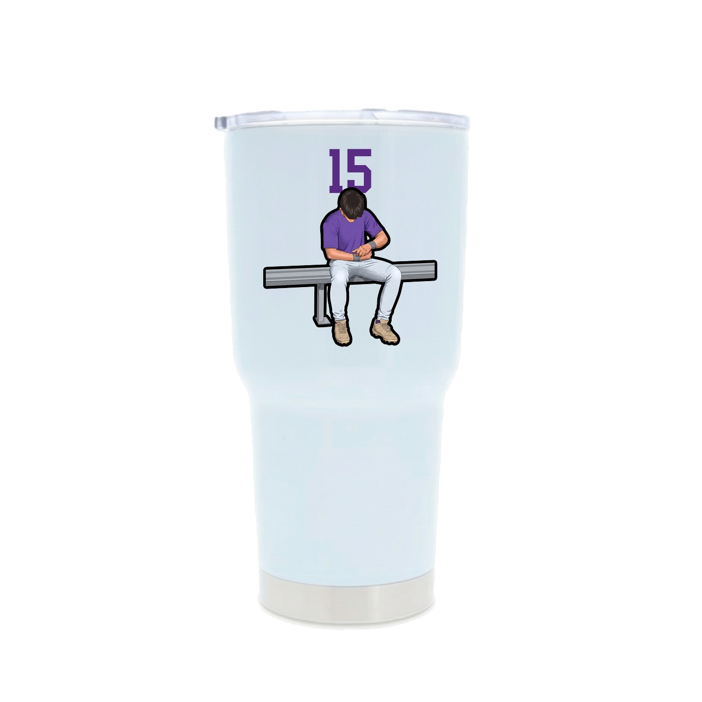 30oz Stainless Steel Tumbler — Number Top in White