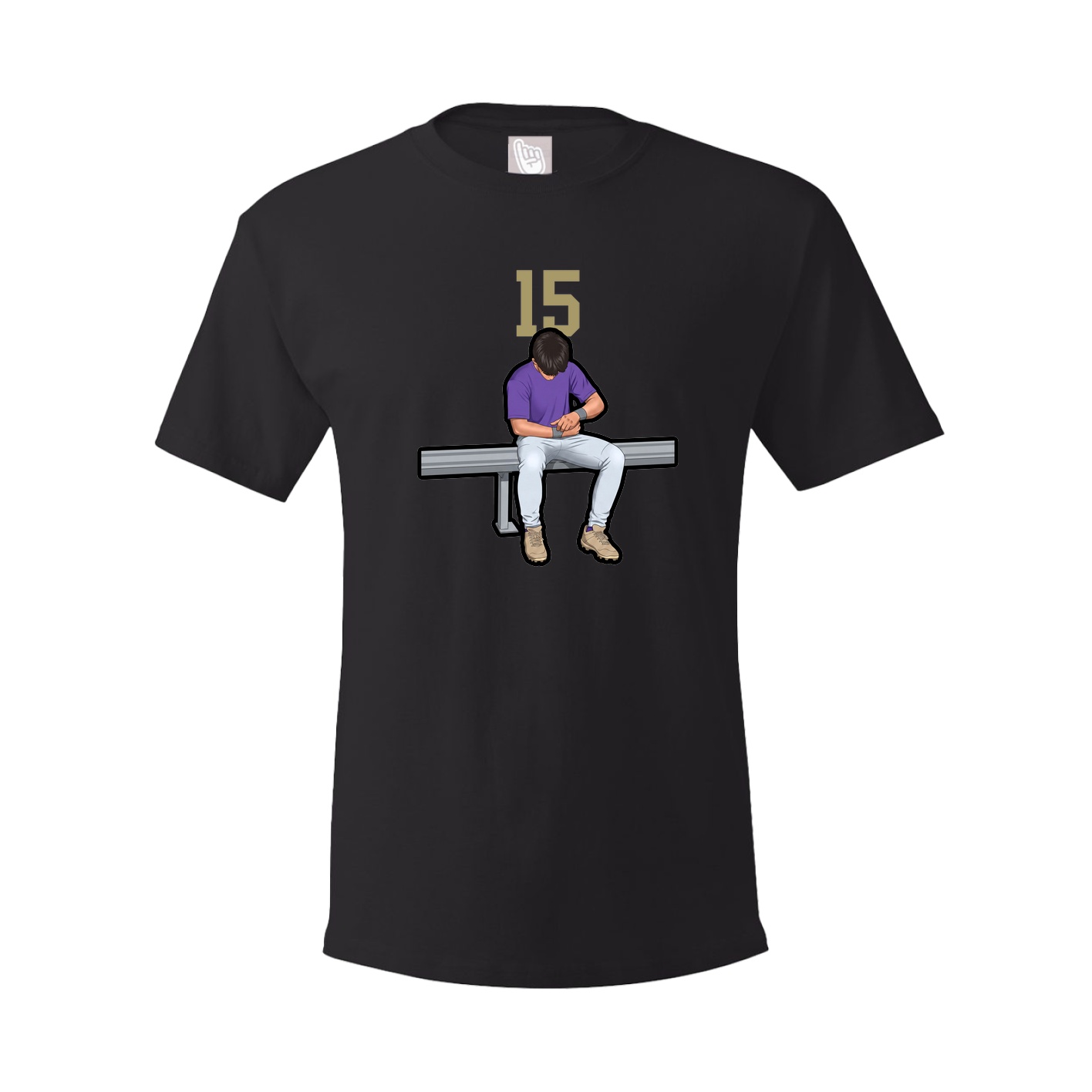 Youth Tee — Number Top in Black