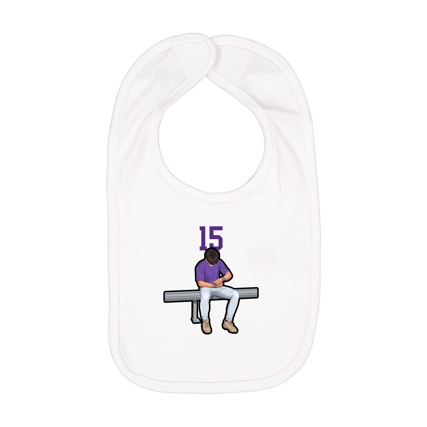 Infant Bib — Number Top in White
