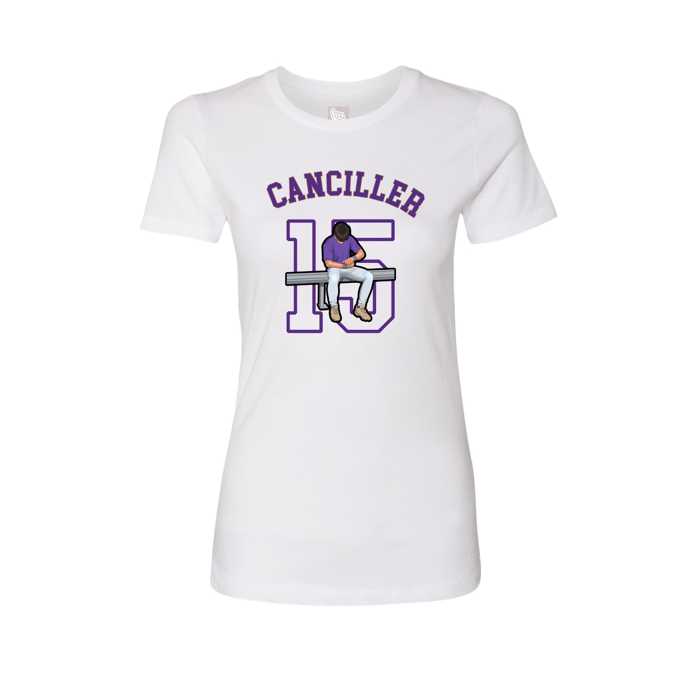 Fitted Women's Tee — Shirsey Arch in White