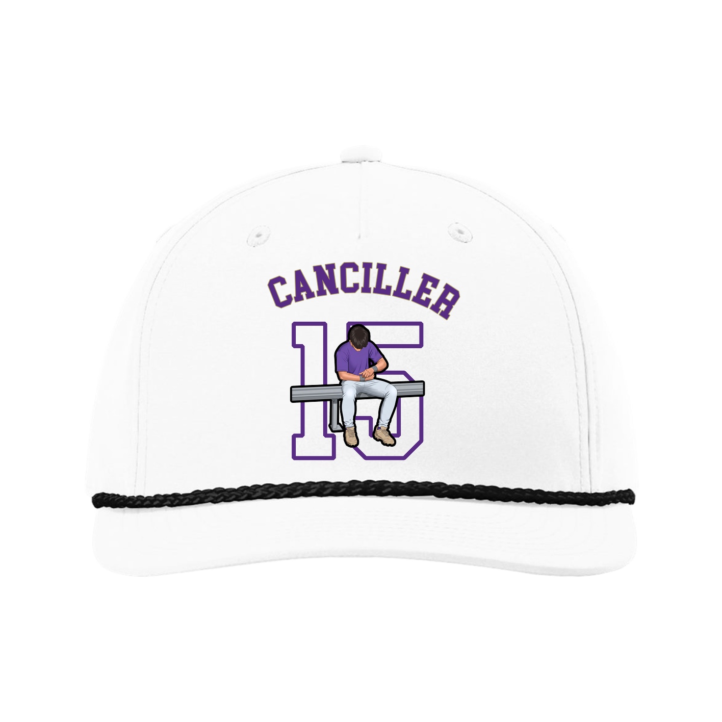 Five-Panel Classic Rope Cap — Shirsey Arch in White