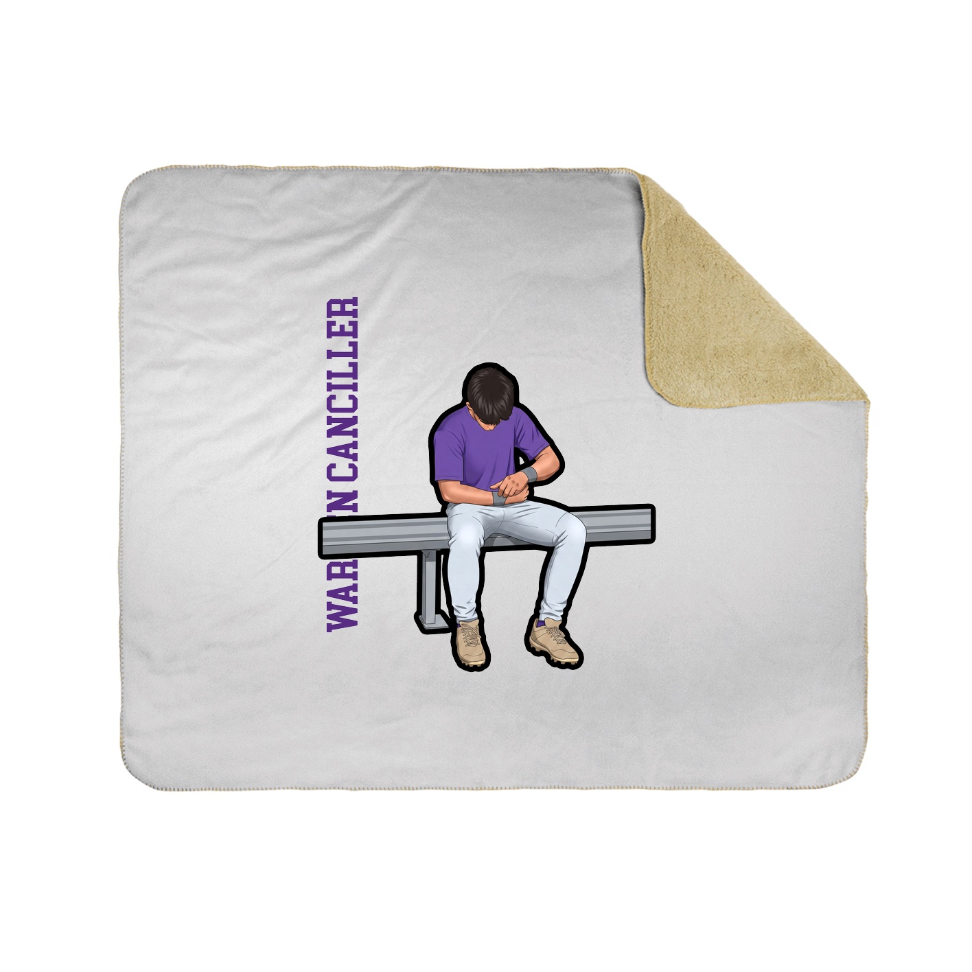 Throw Blanket — Name Vertical in White