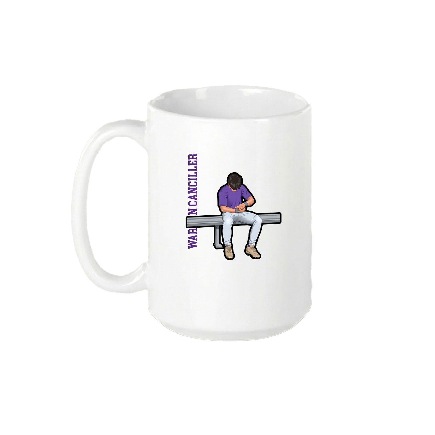 15oz Coffee Mug — Name Vertical in White