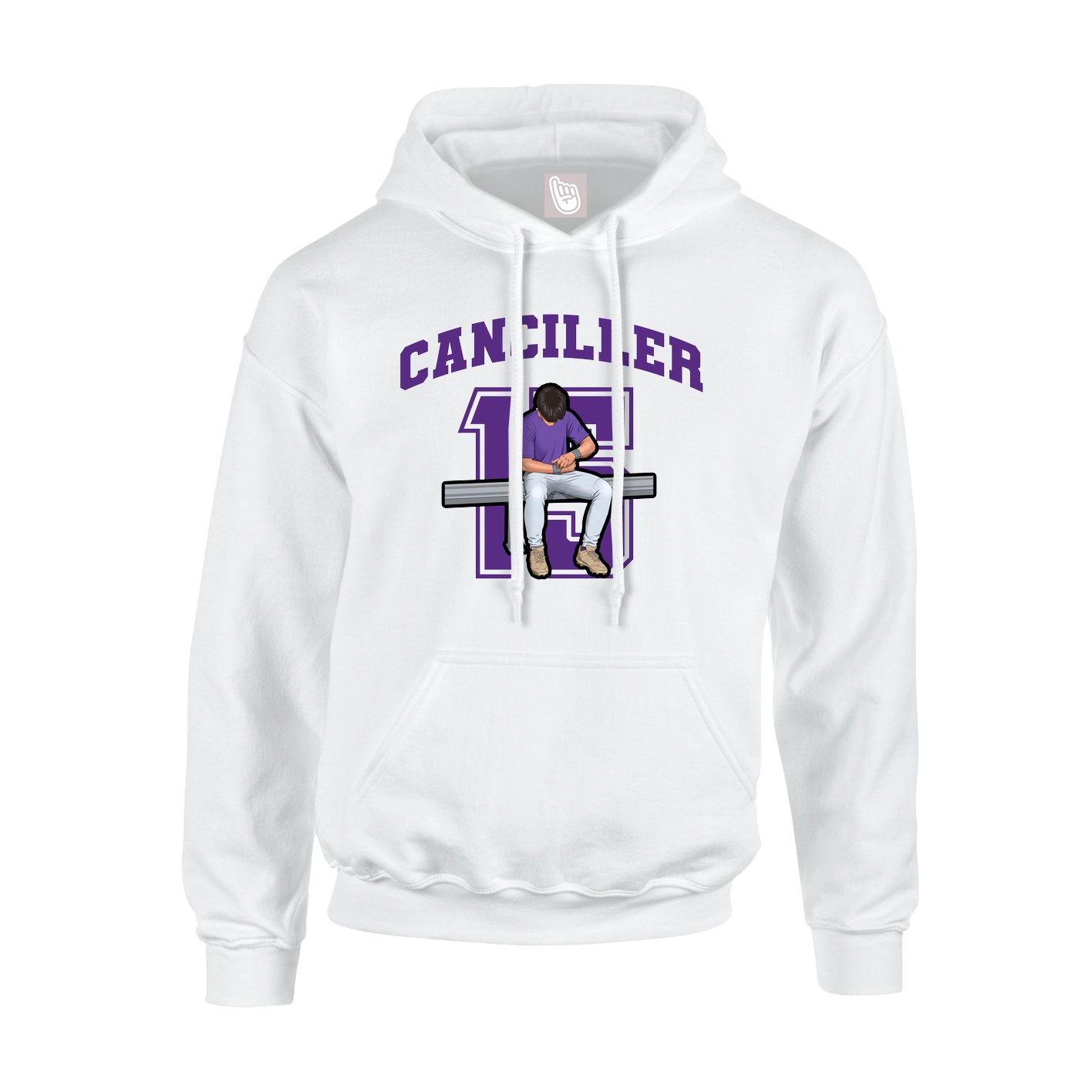 Hoodie — Number in White