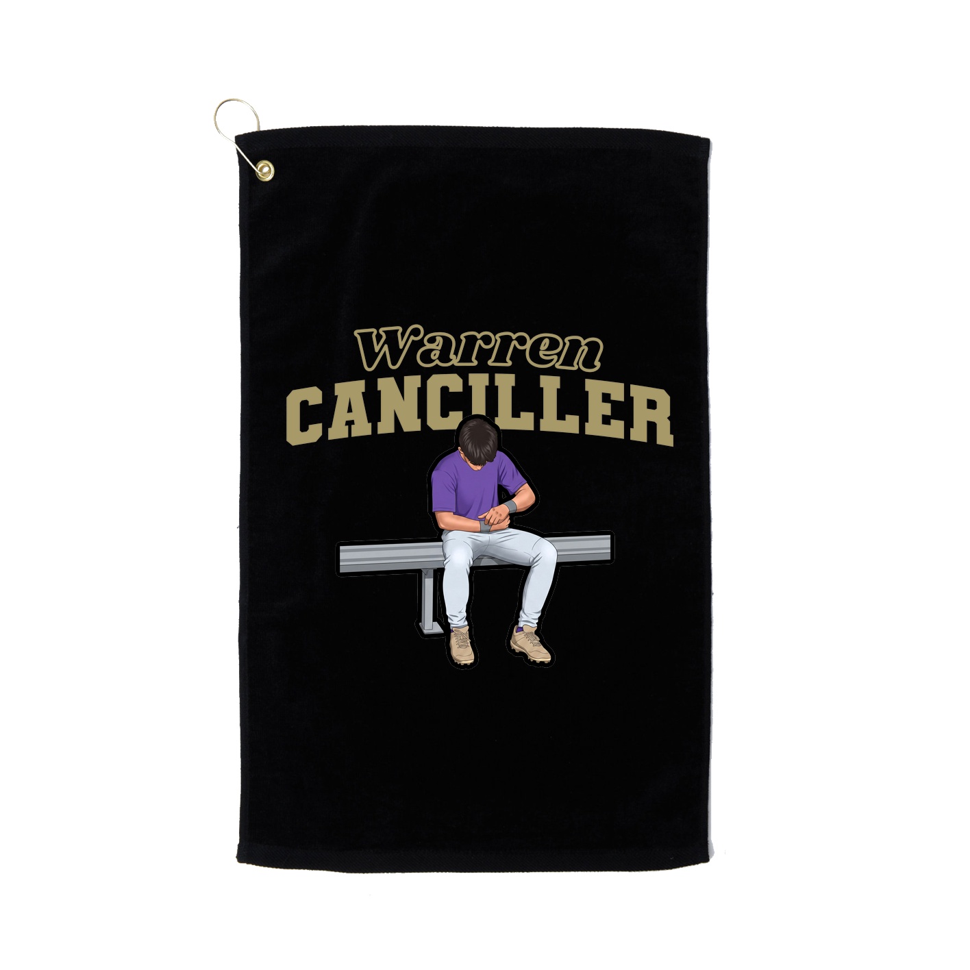 Golf Towel — Name Arch in Black
