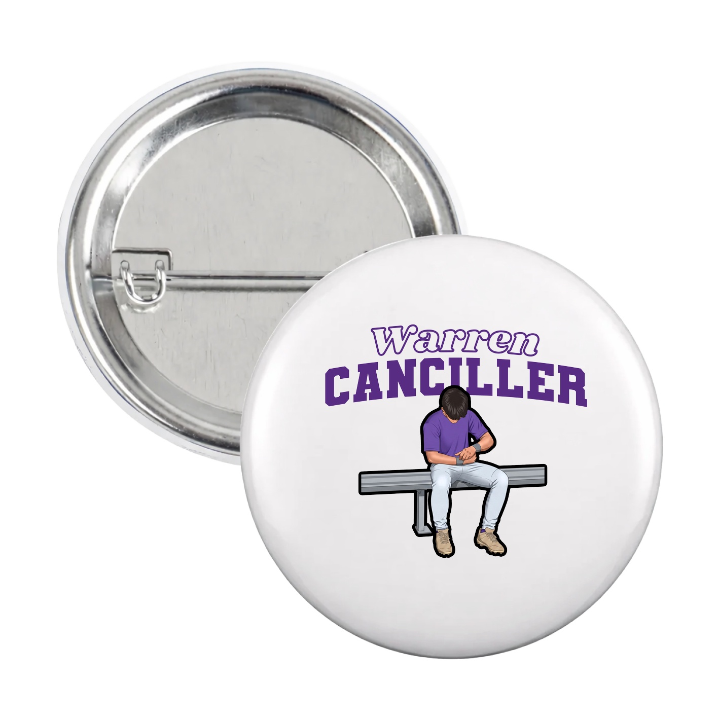 Game Day Button — Name Arch in White