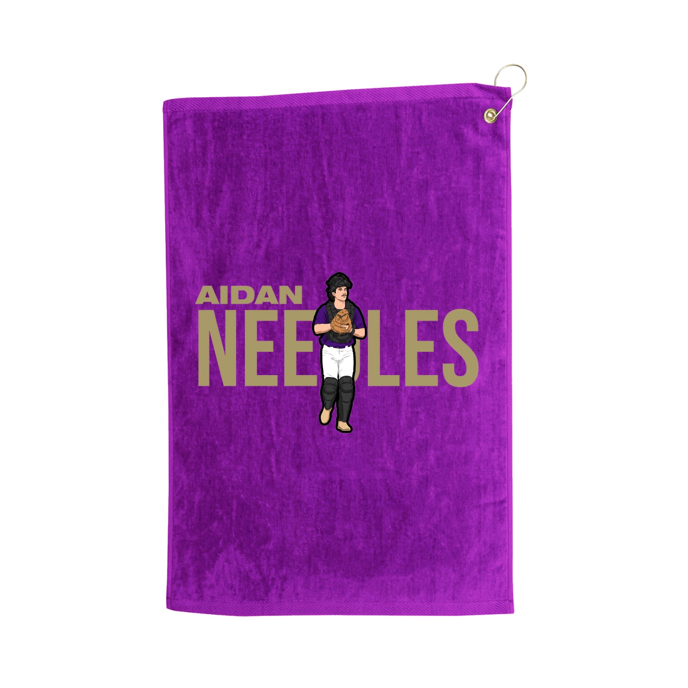Golf Towel — Player Name in Purple