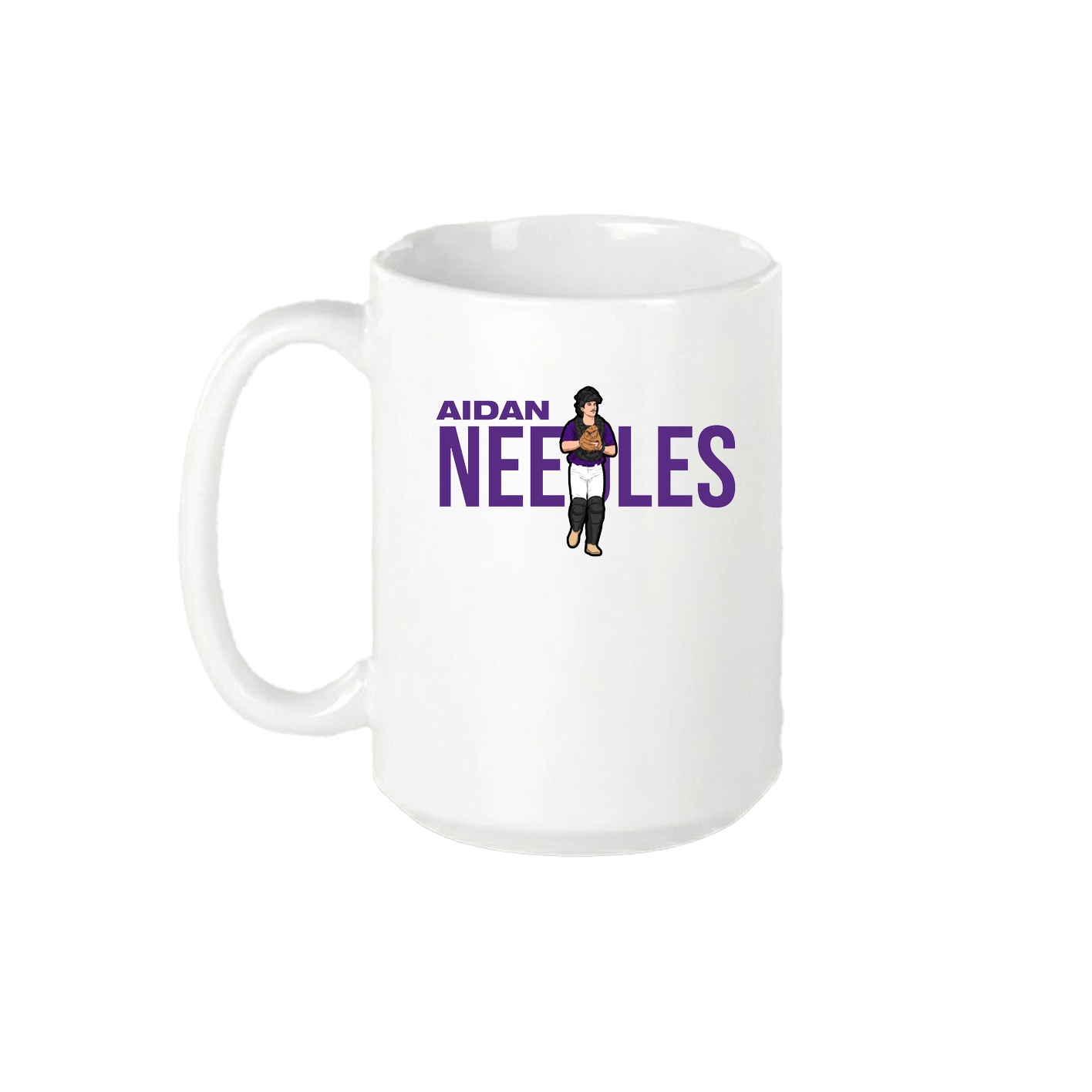 15oz Coffee Mug — Player Name in White