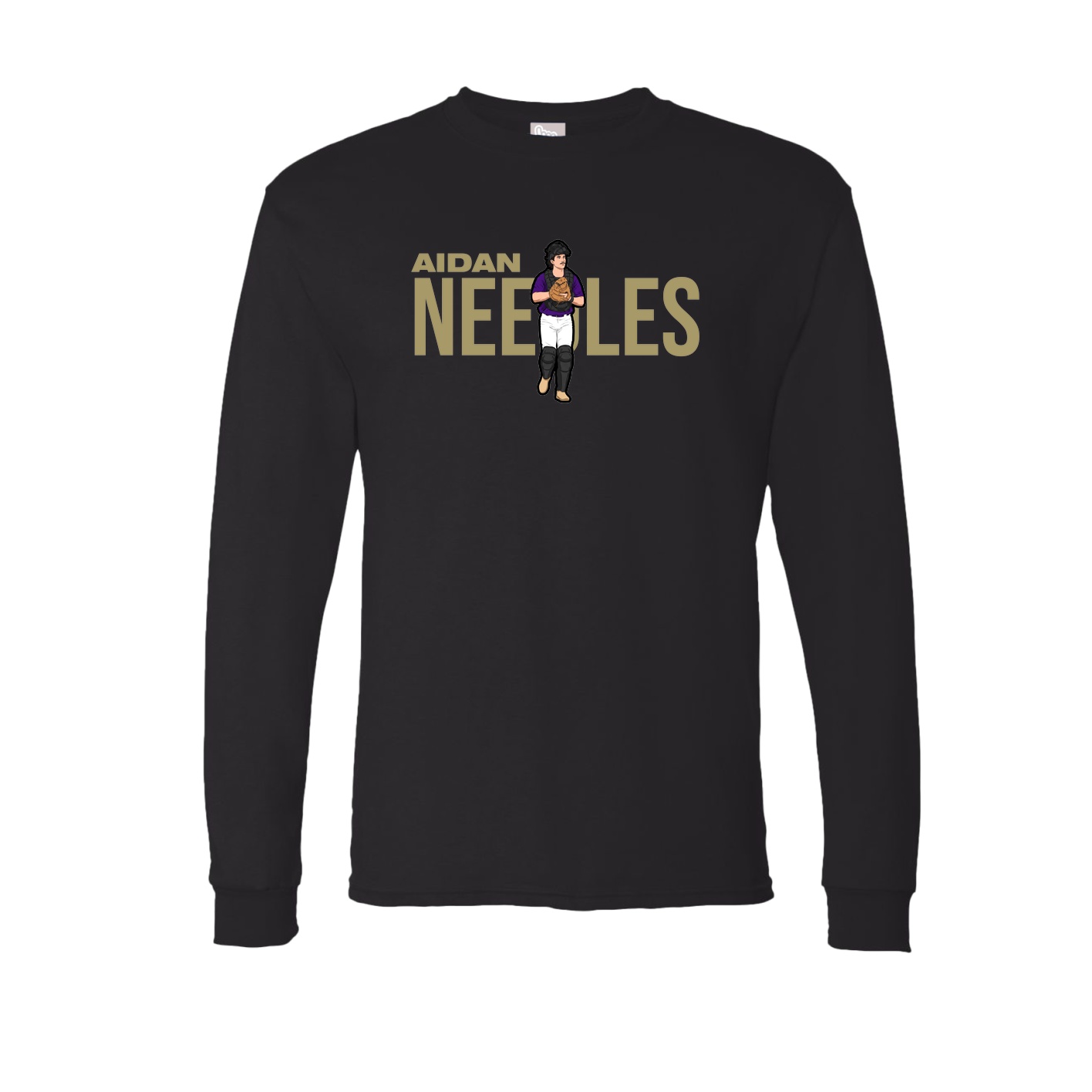 Long Sleeve Tee — Player Name in Black
