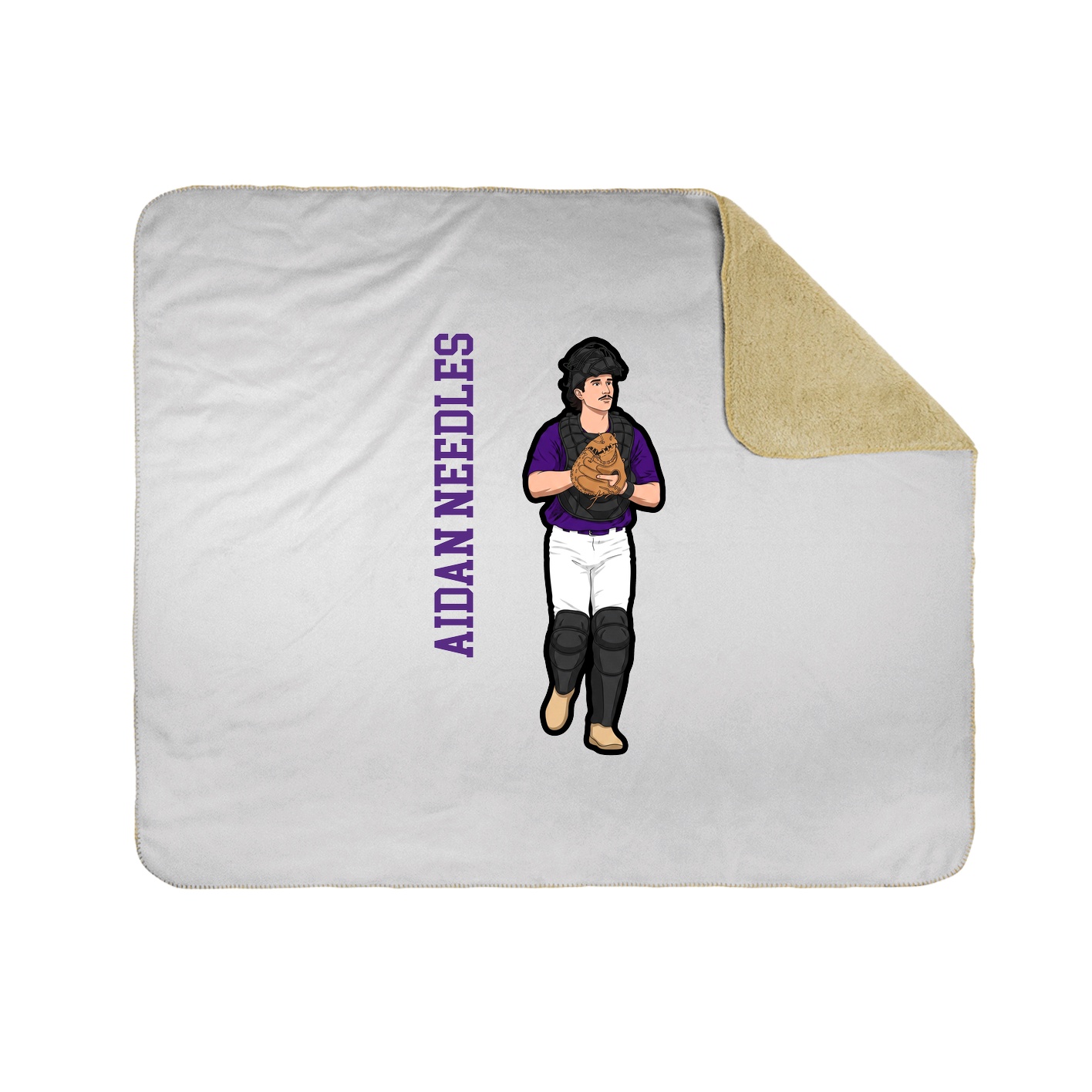Throw Blanket — Name Vertical in White