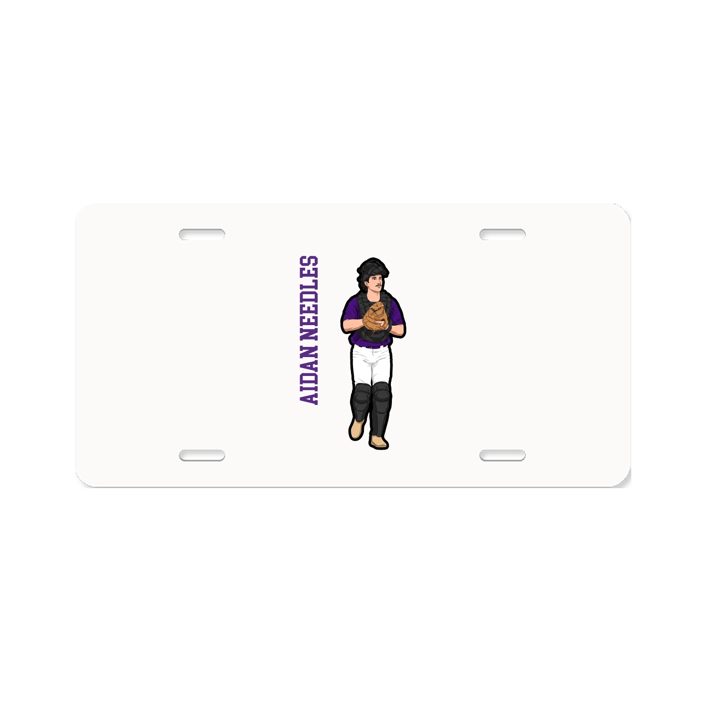 License Plate — Name Vertical in Classic