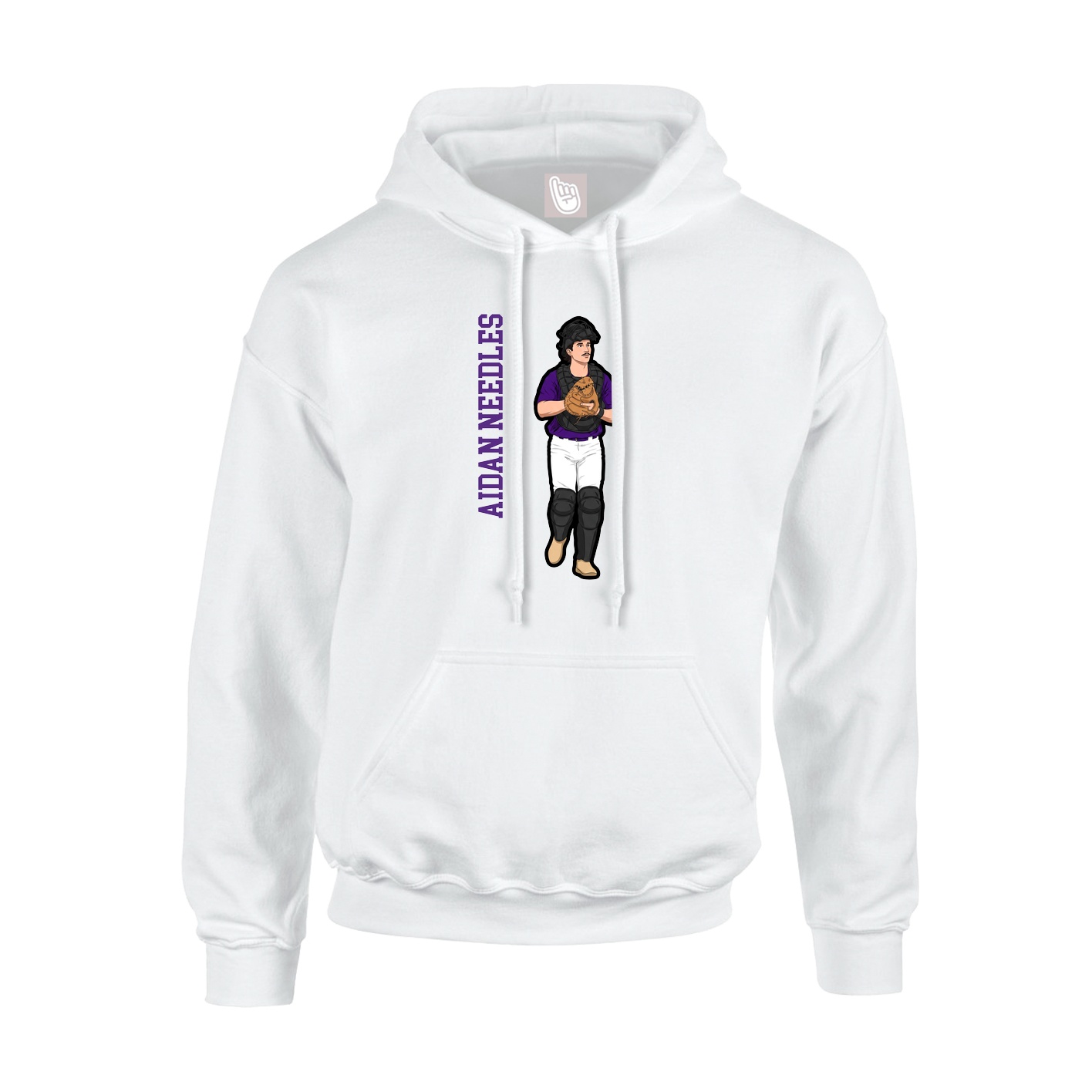 Hoodie — Name Vertical in White