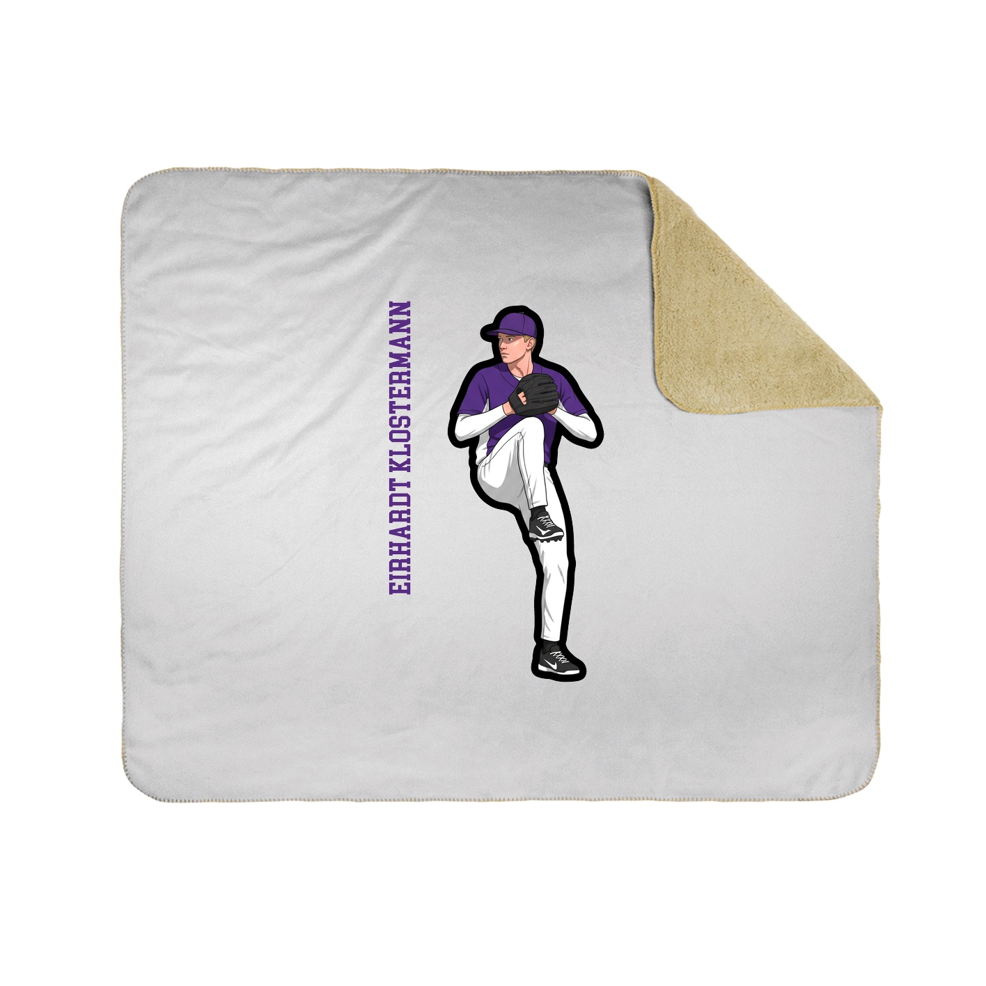 Throw Blanket — Name Vertical in White