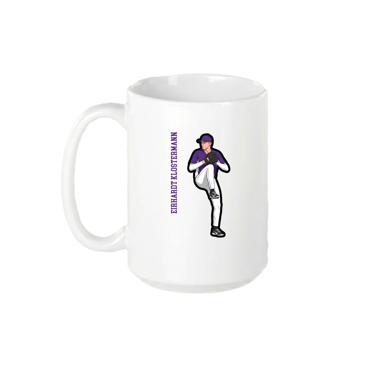 15oz Coffee Mug — Name Vertical in White