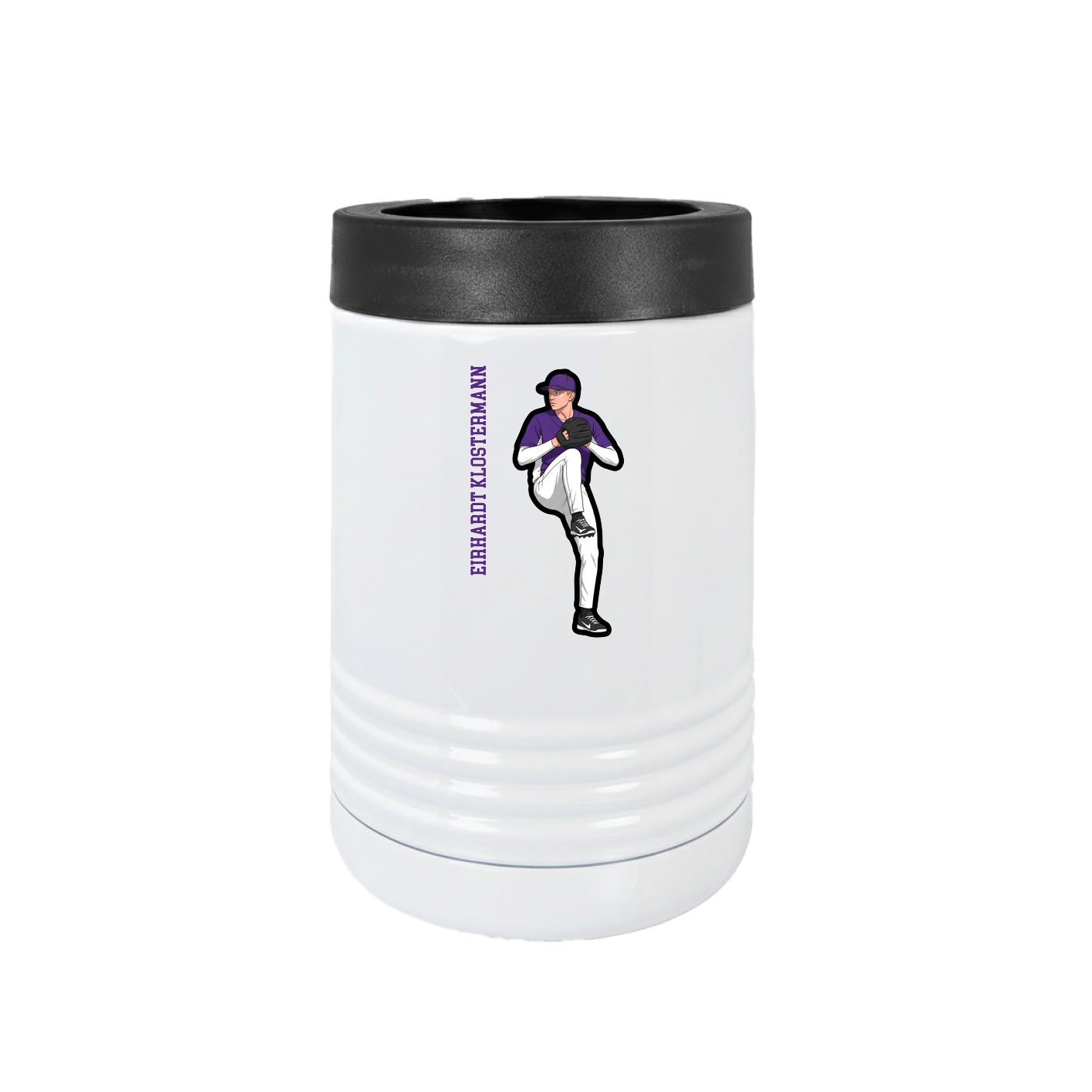 Beverage Holder — Name Vertical in White