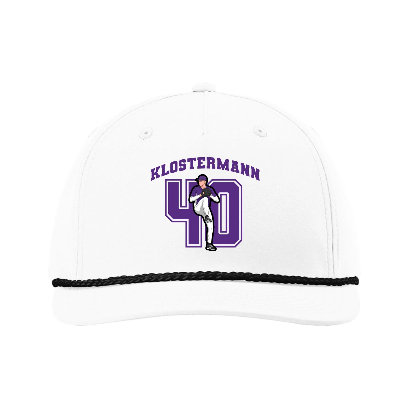 Five-Panel Classic Rope Cap — Number in White