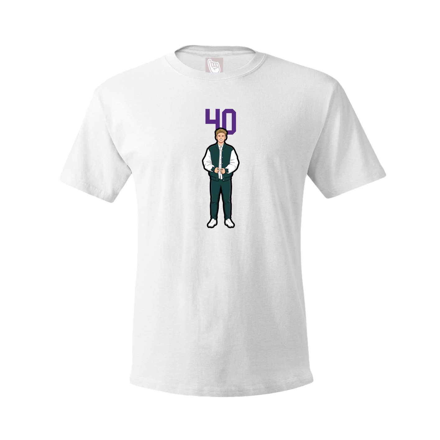 Youth Tee — Number Top in White