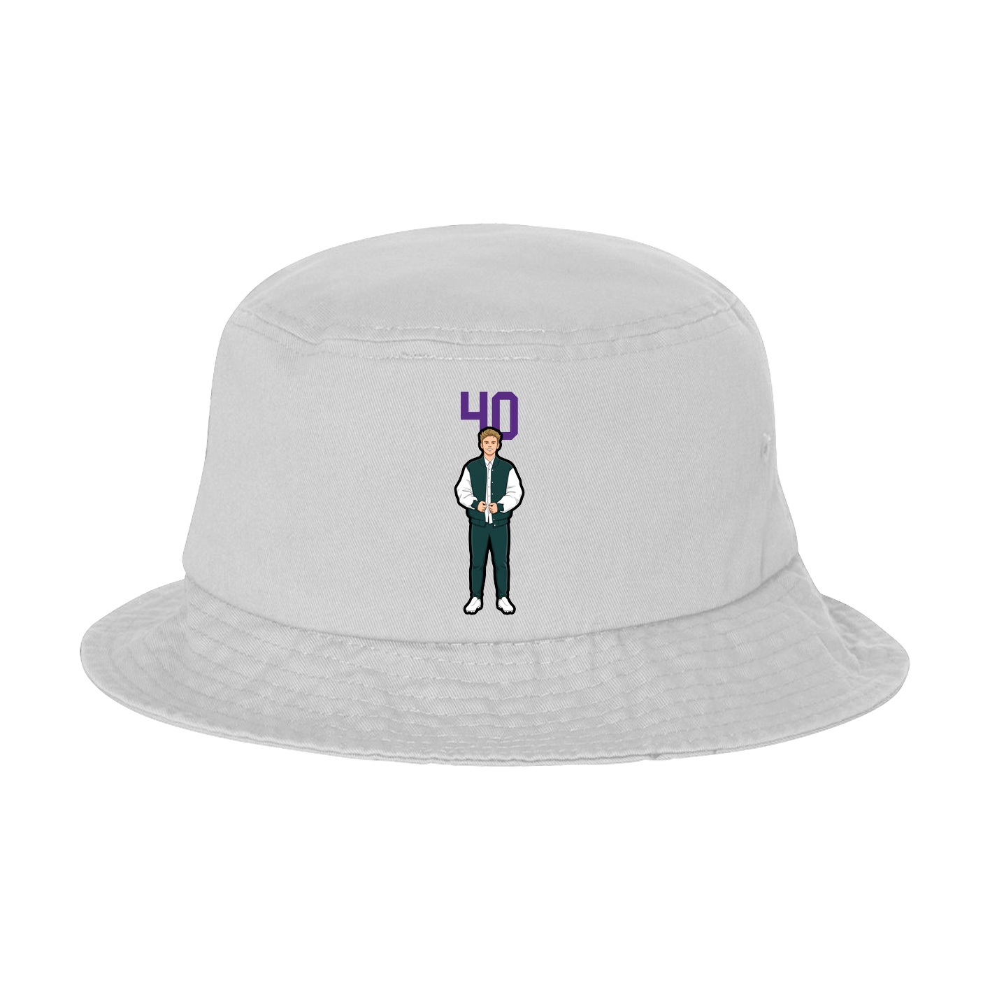 Bucket Cap — Number Top in White