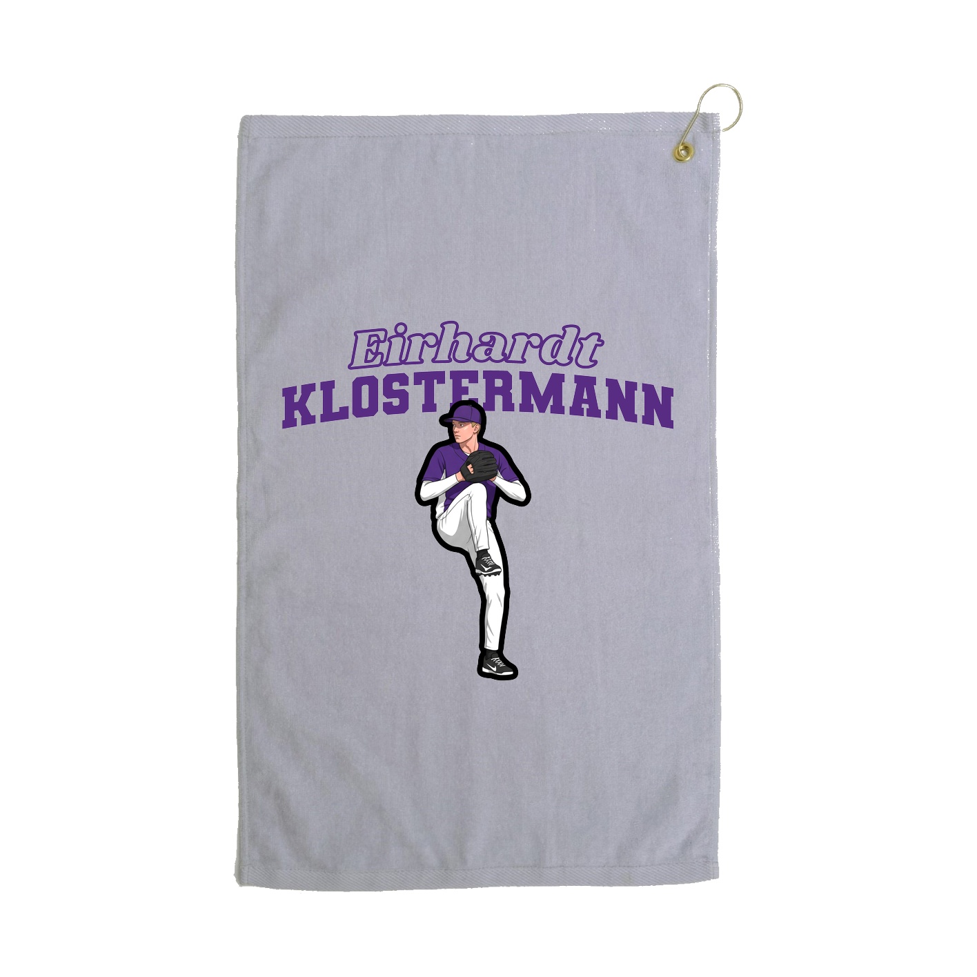 Golf Towel — Name Arch in Grey