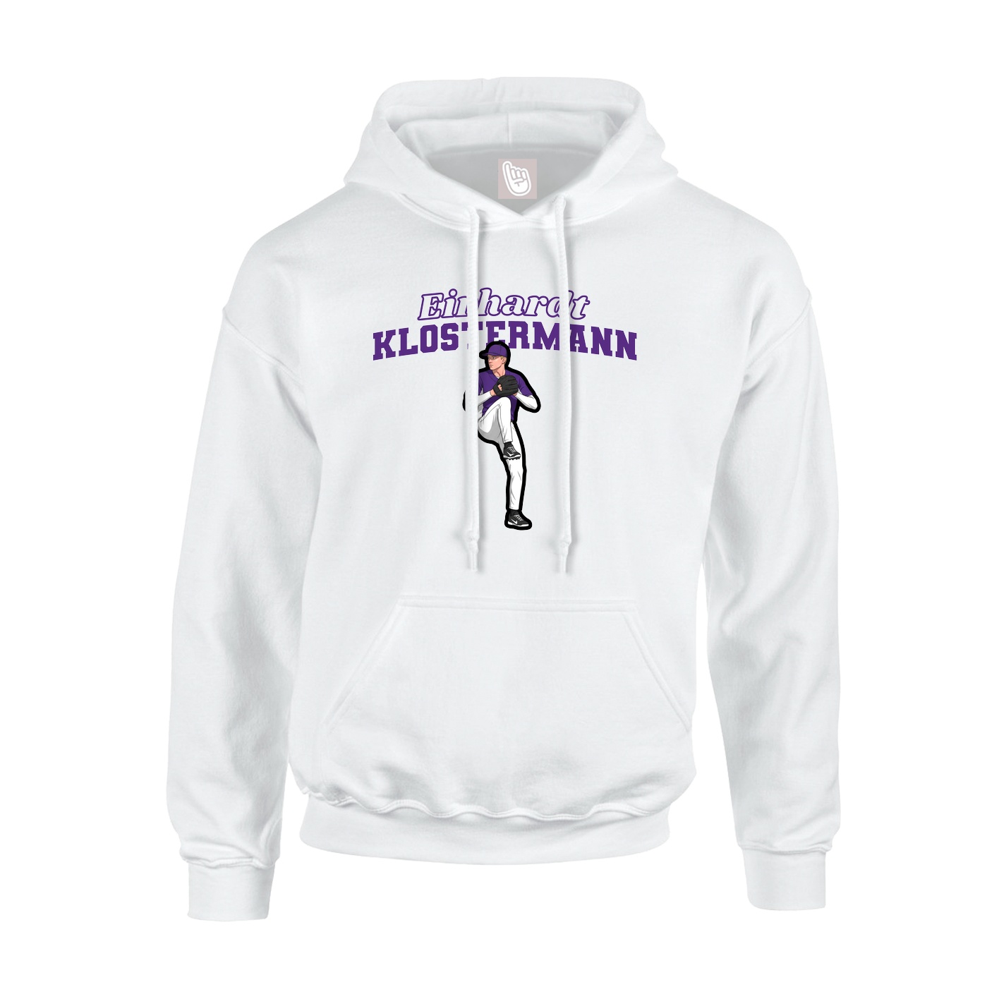 Youth Hoodie — Name Arch in White
